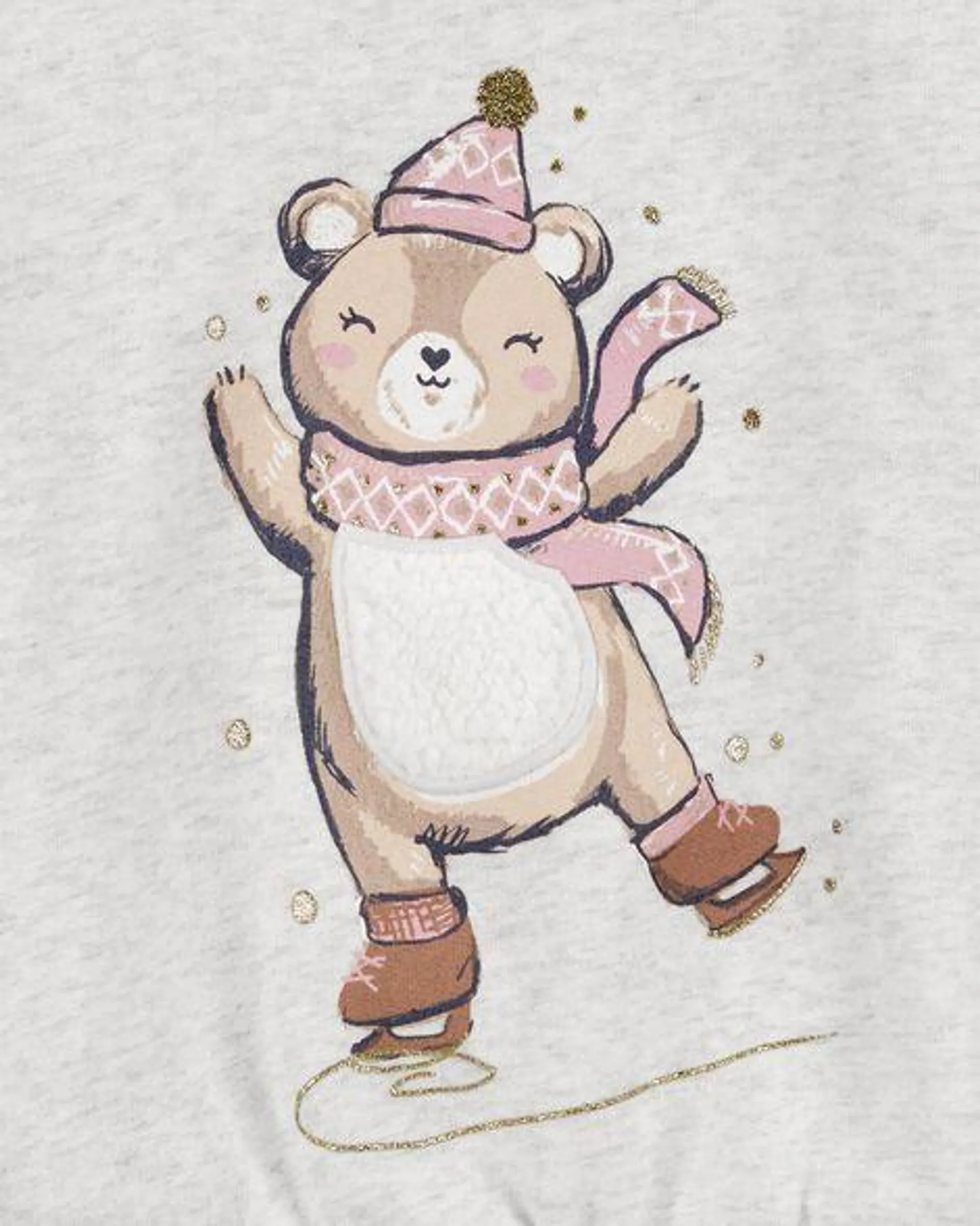 Baby Ice Skating Bear Fleece Sweatshirt