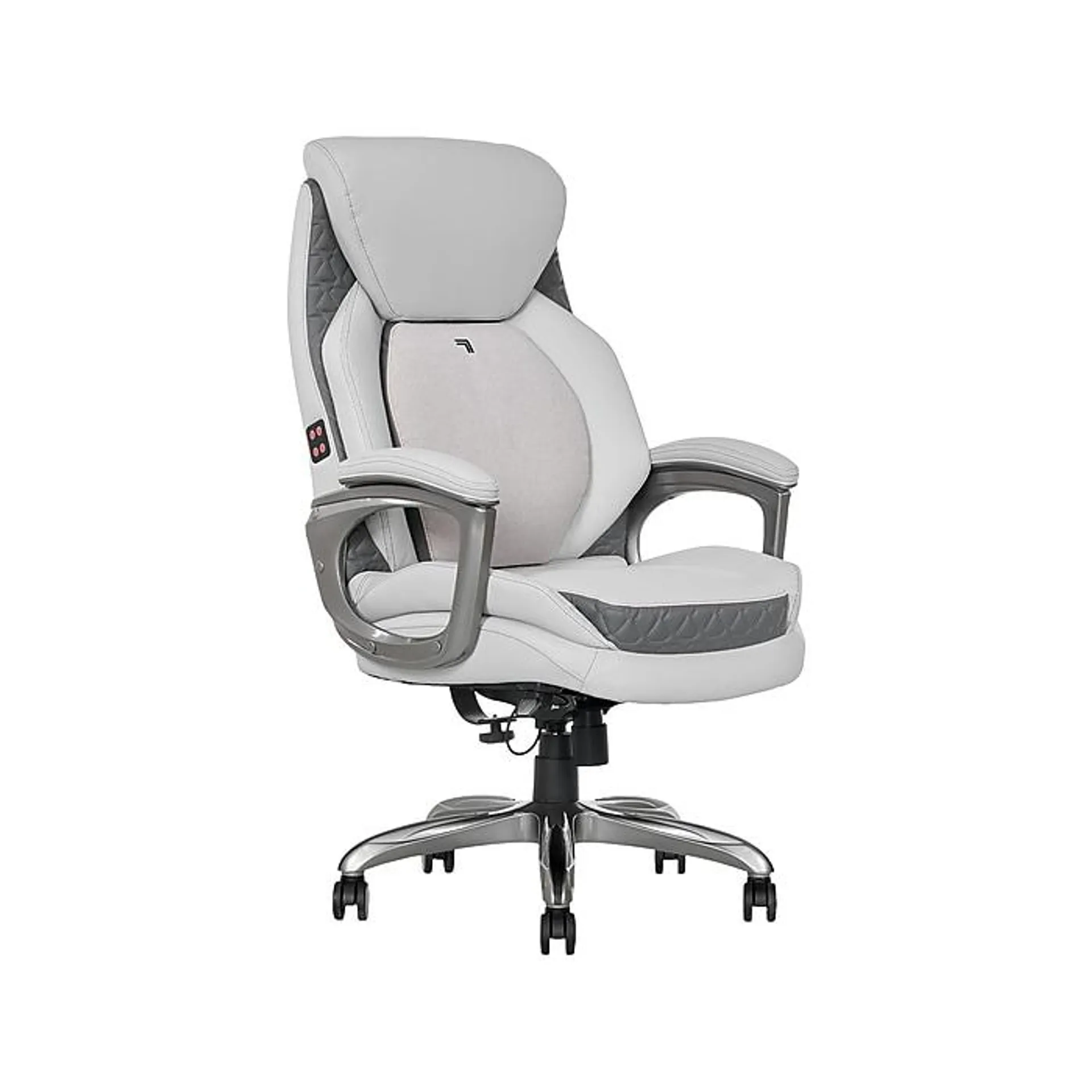 Sharper Image S-600 Active Lumbar Ergonomic Bonded Leather Swivel Executive Massage Chair,