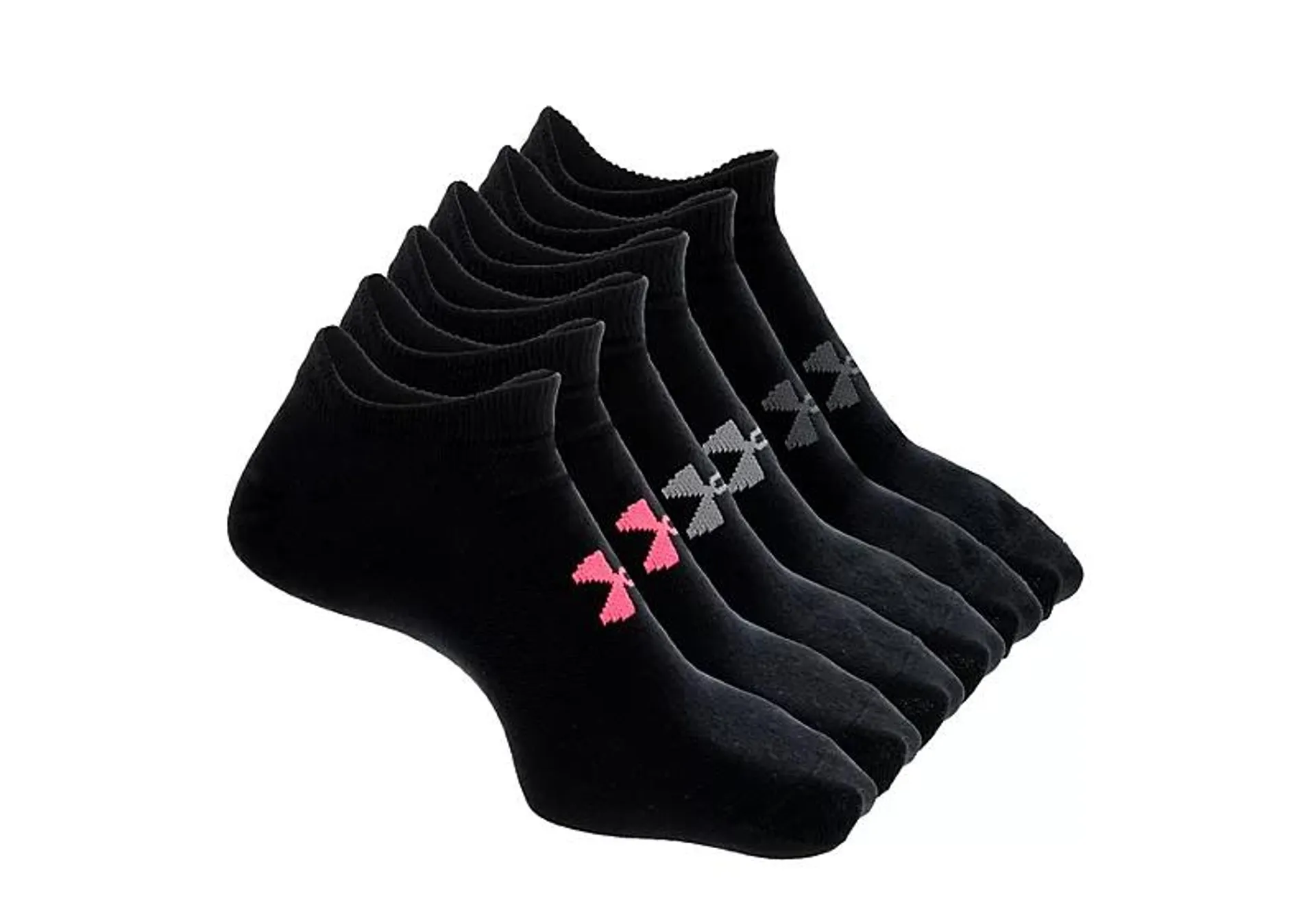 Under Armour Womens Essential No Show Socks 6 Pairs - Black