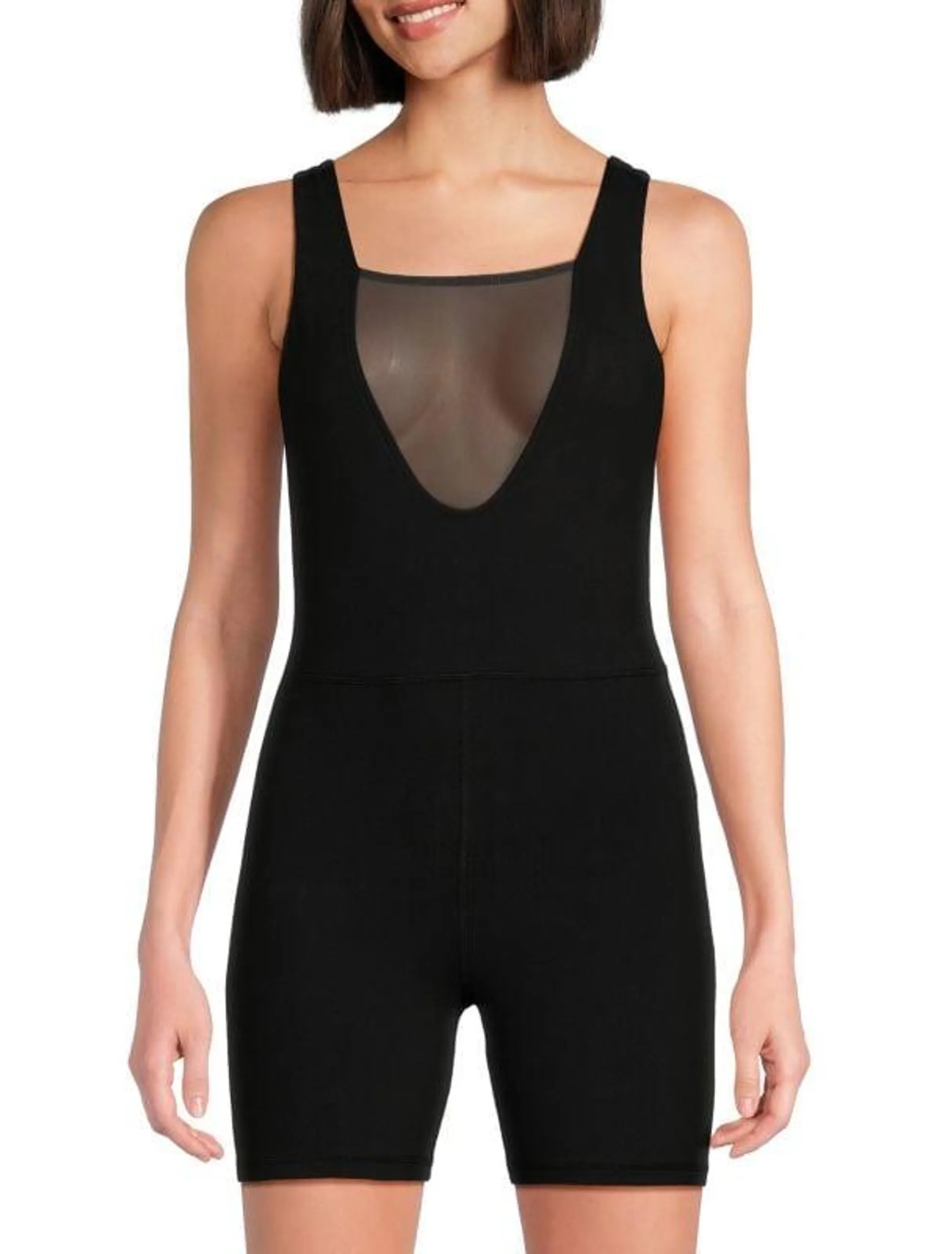 Mesh Trim Shapewear Bodysuit