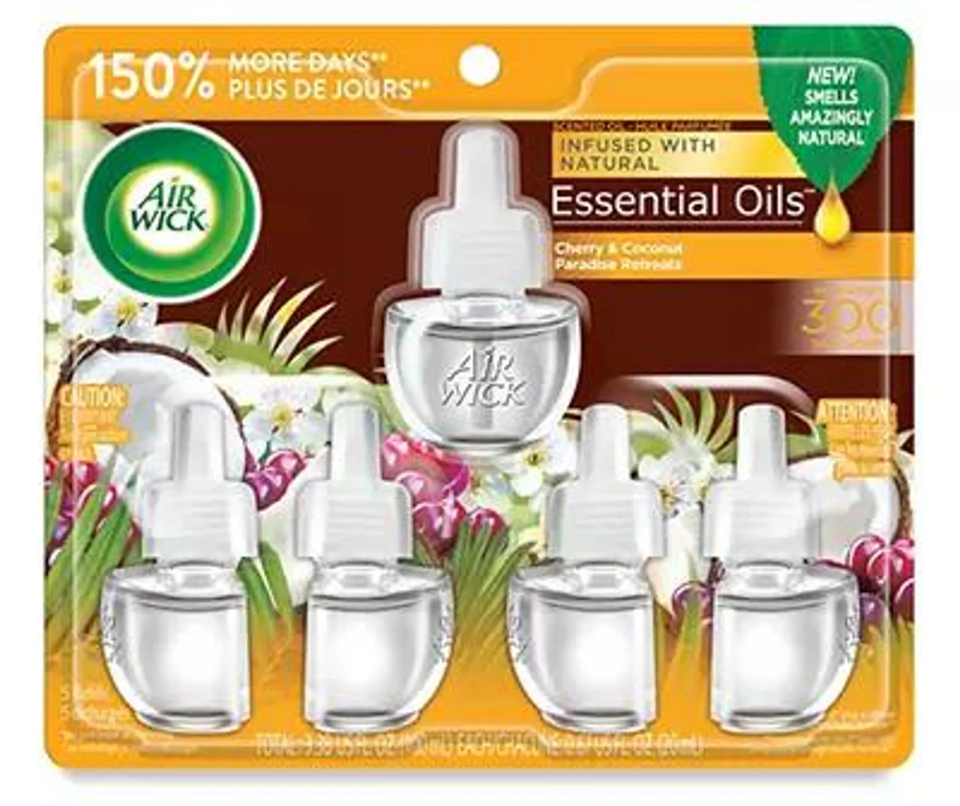 Cherry & Coconut Paradise Retreats Scented Oil Refills, 5-Pack