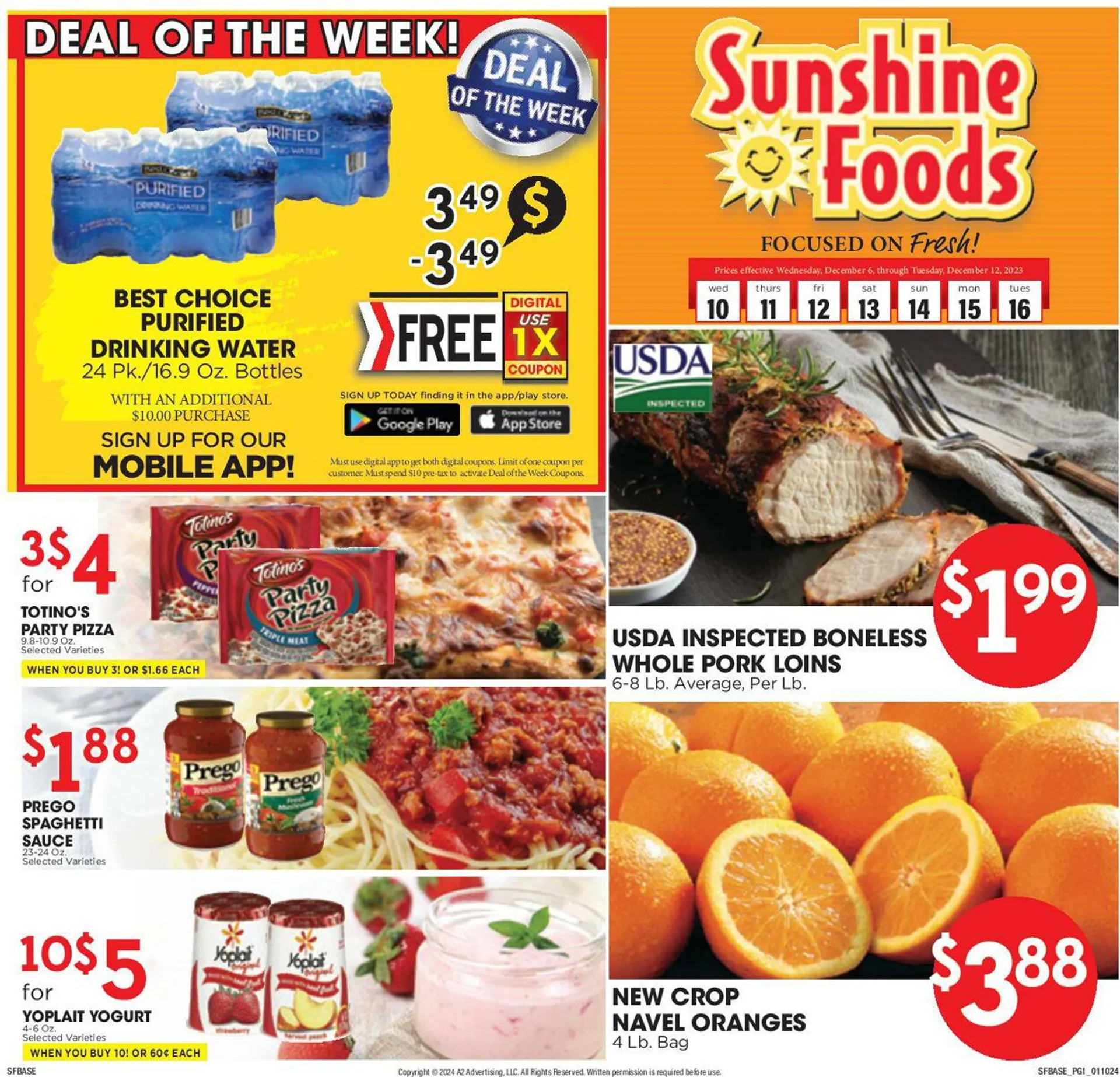 Weekly ad Sunshine Foods from January 10 to January 16 2024 - Page 