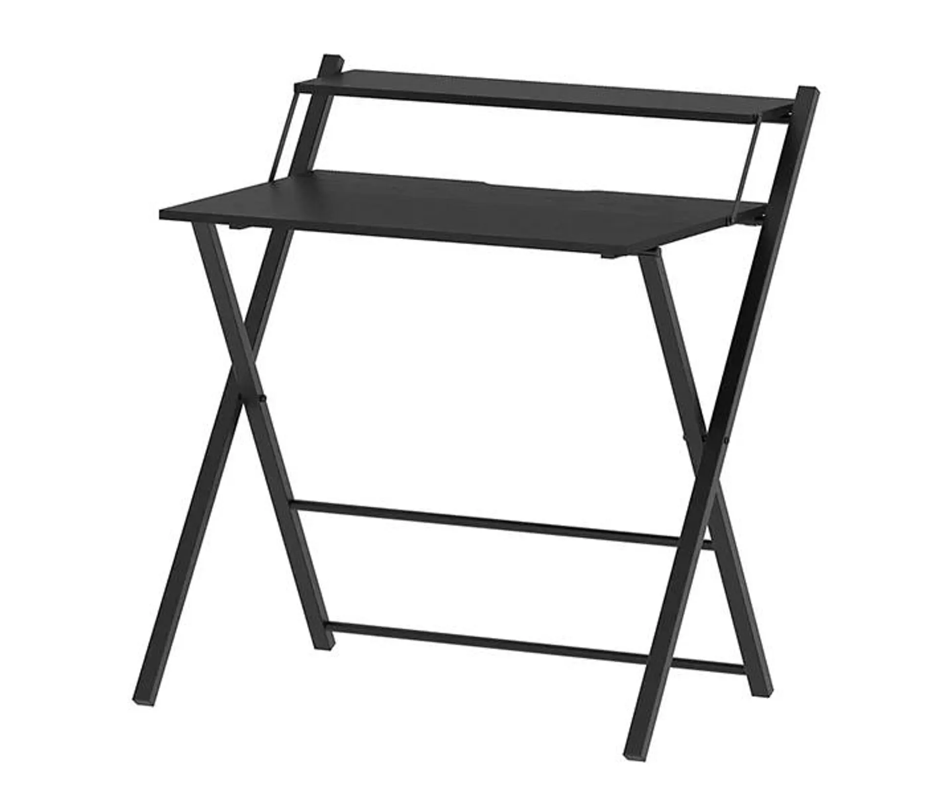 Black 2-Tier Folding Work Desk