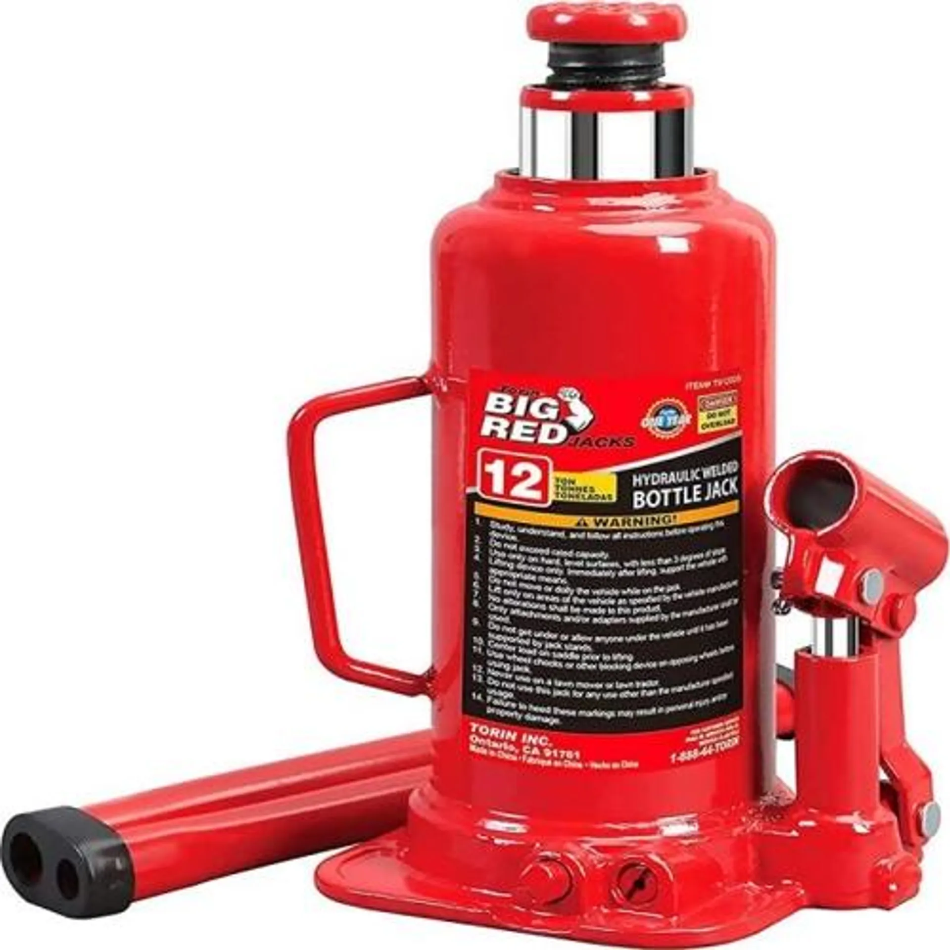 Torin Big Red 12 Ton Hydraulic Bottle Jack