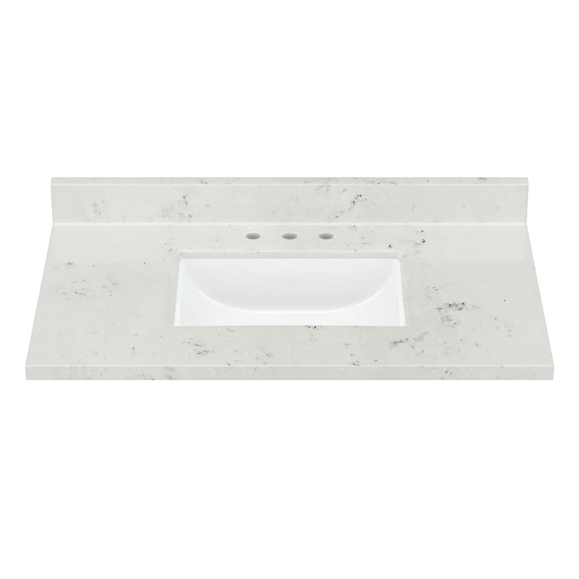 MagickWoods Elements 37"W x 22"D Arctic Stone Cultured Marble Vanity Top with Rectangular Integrated Wave Bowl