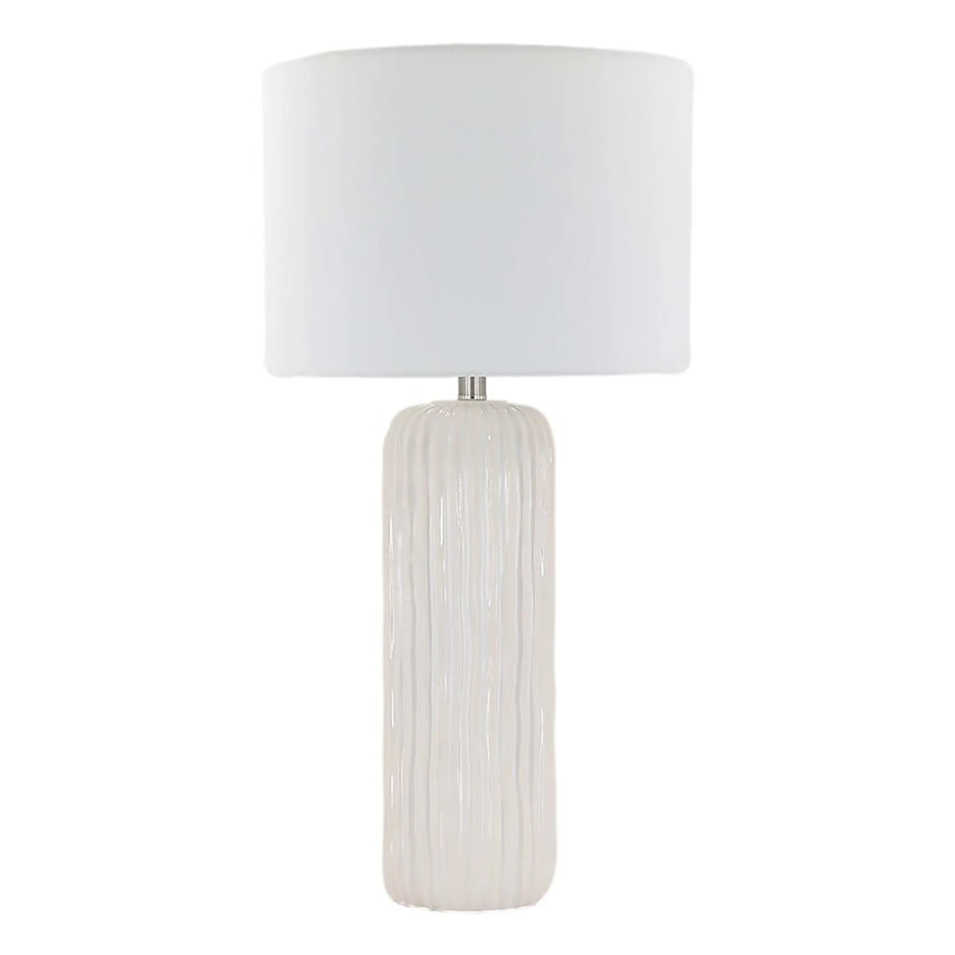 Origin 21 29.25-in Cream Glaze Led; 3-way Table Lamp with Linen Shade