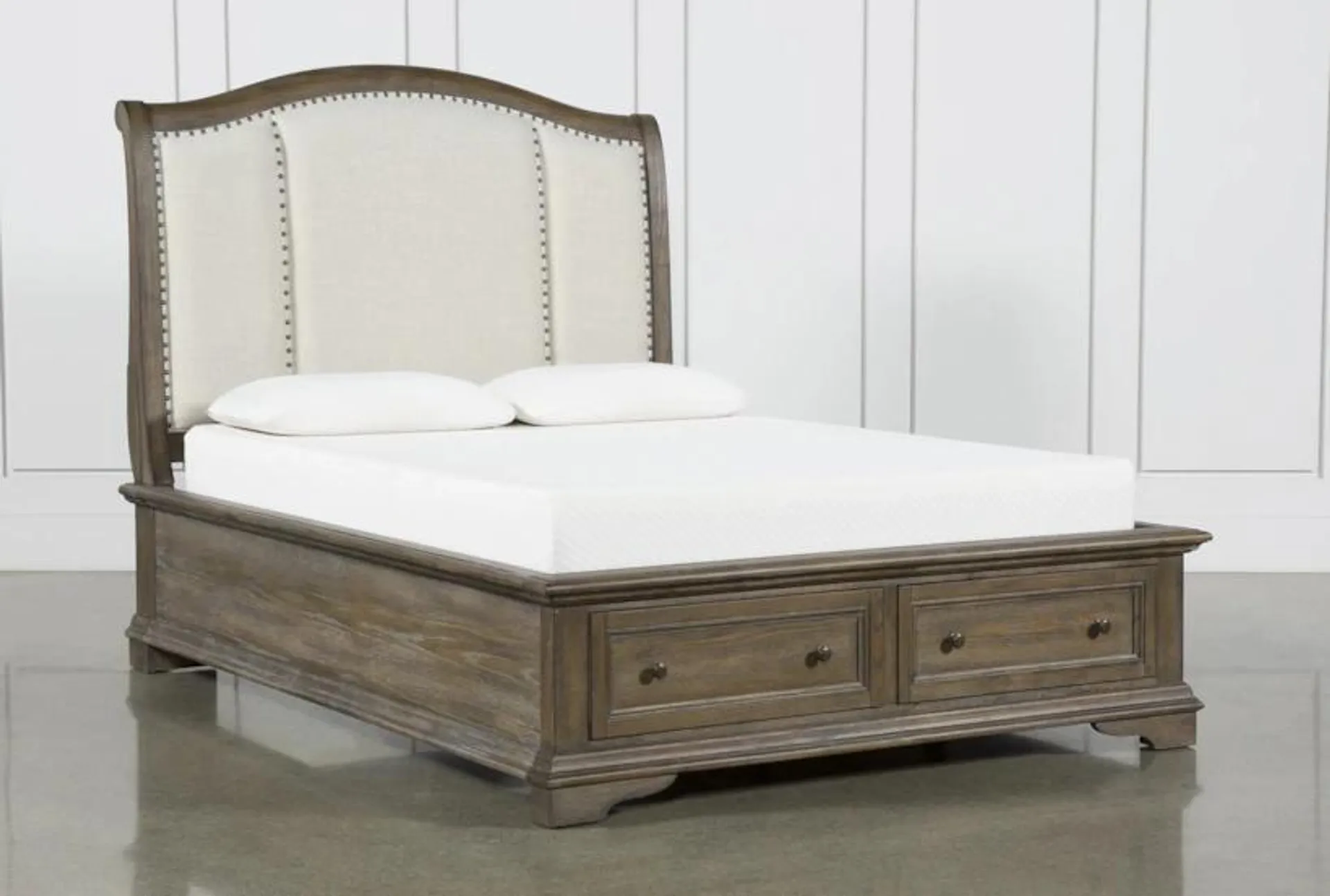 Chapman Queen Wood & Upholstered Sleigh Bed With Storage