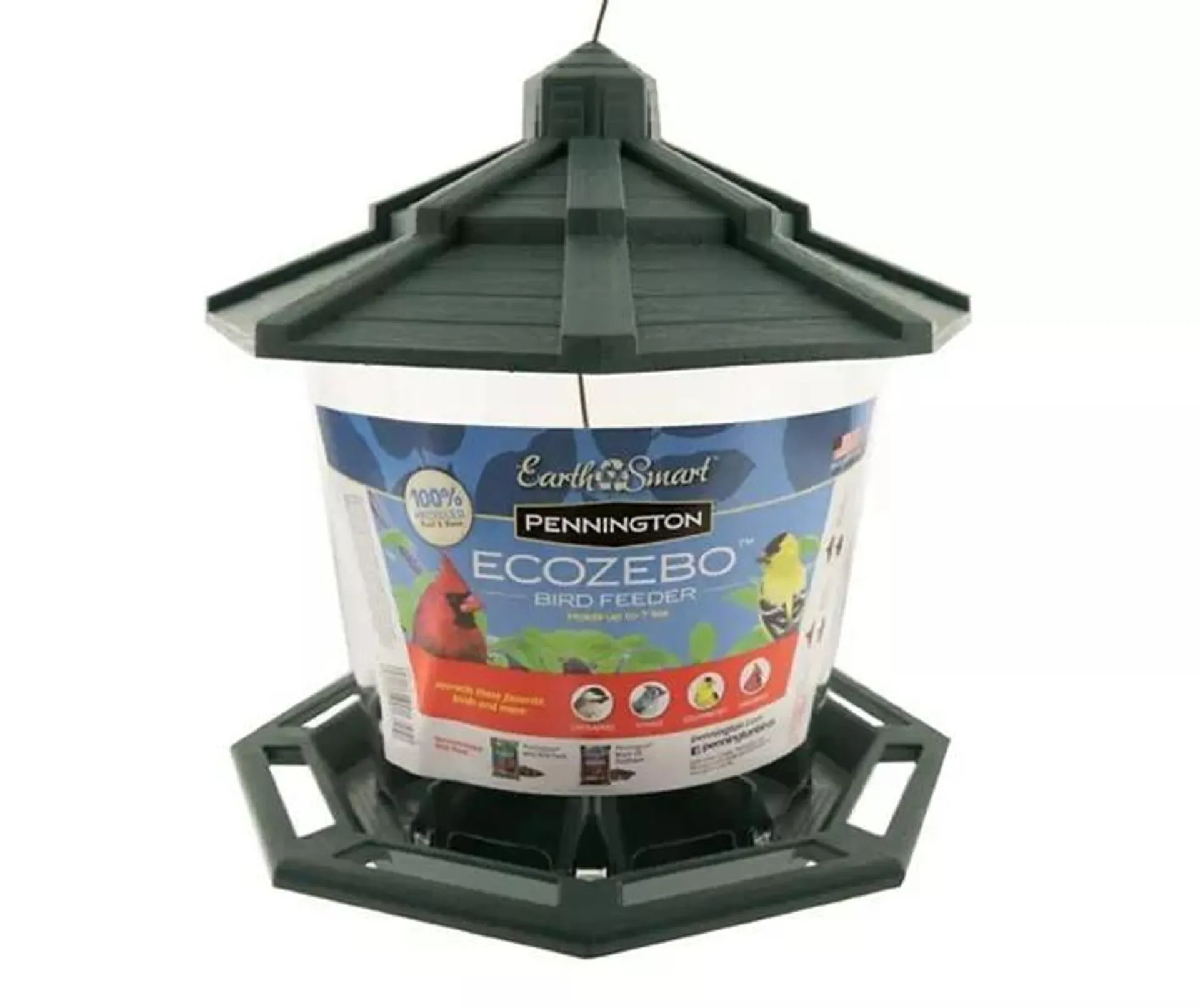 Green Recycled Ecozebo Bird Feeder