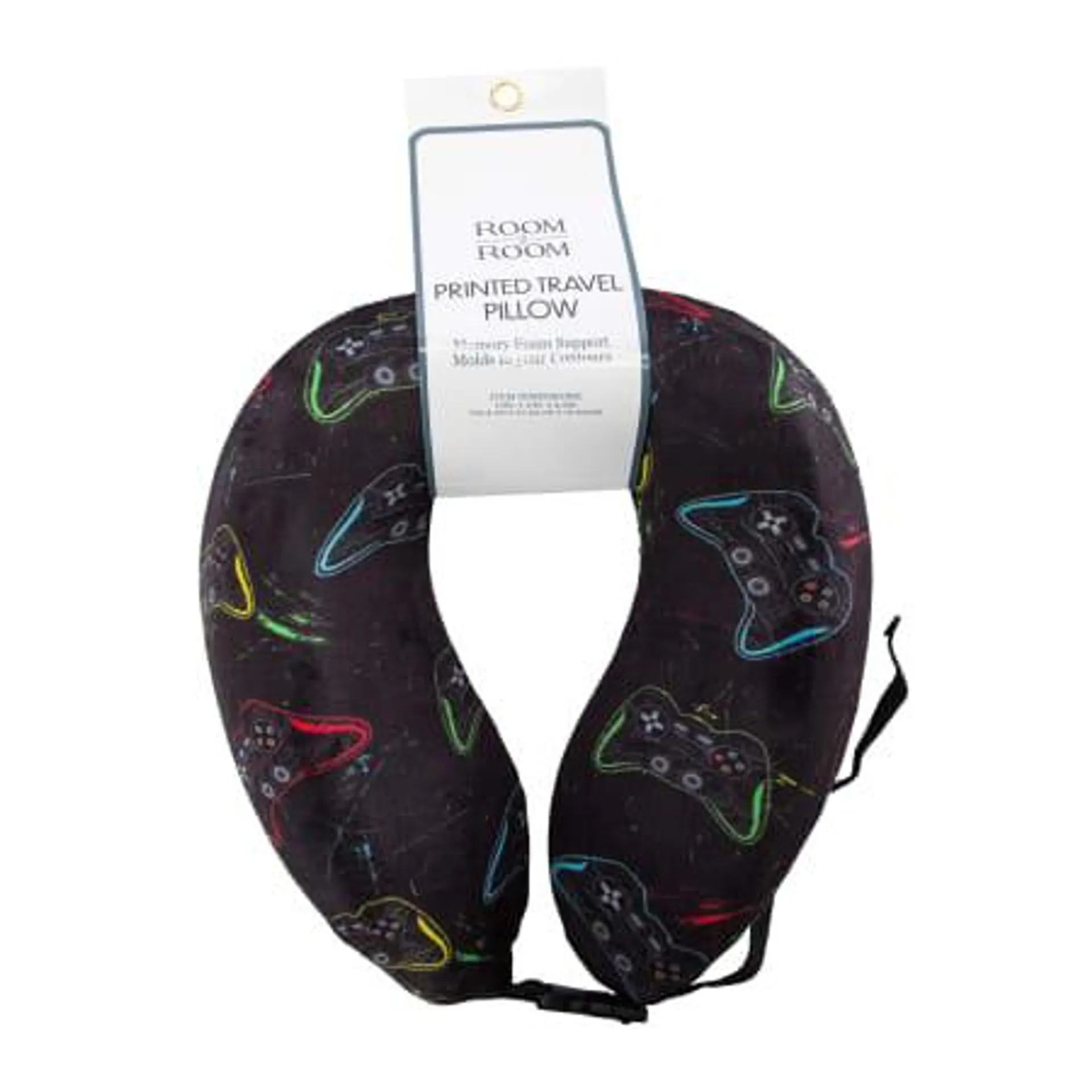 Printed Memory Foam Travel Pillow 10in x 11in