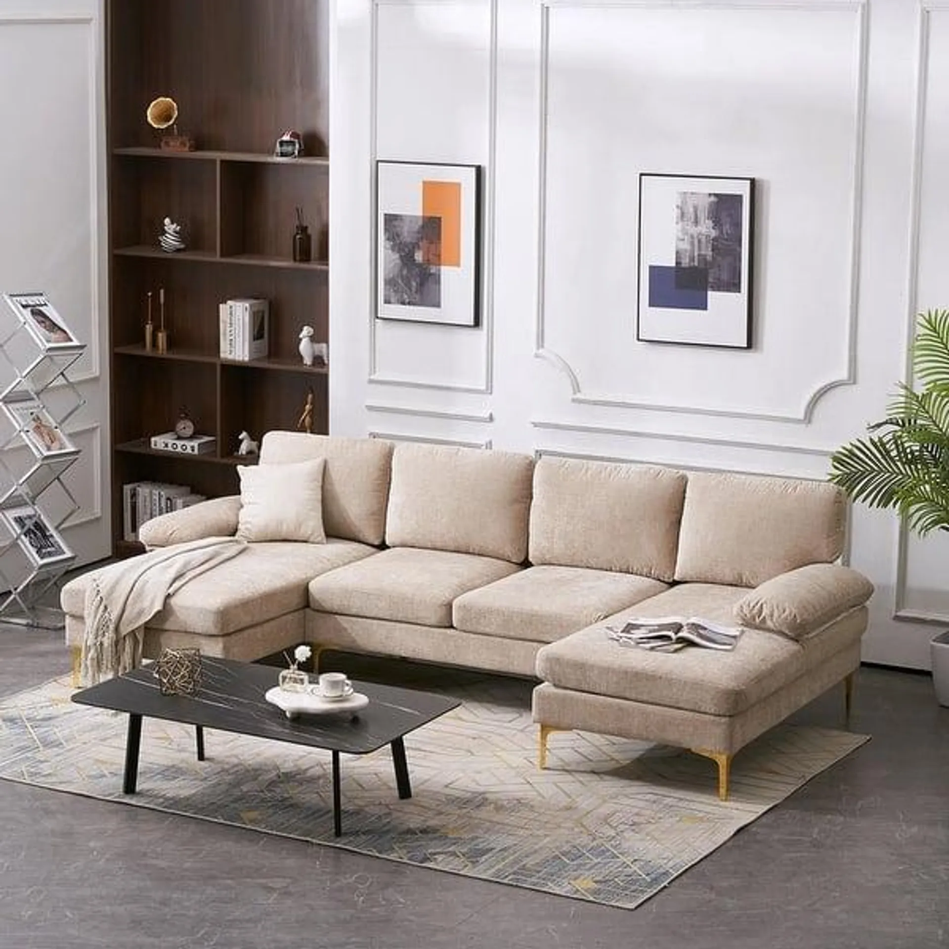 U-Shaped 4-Seat Indoor Modular Sofa