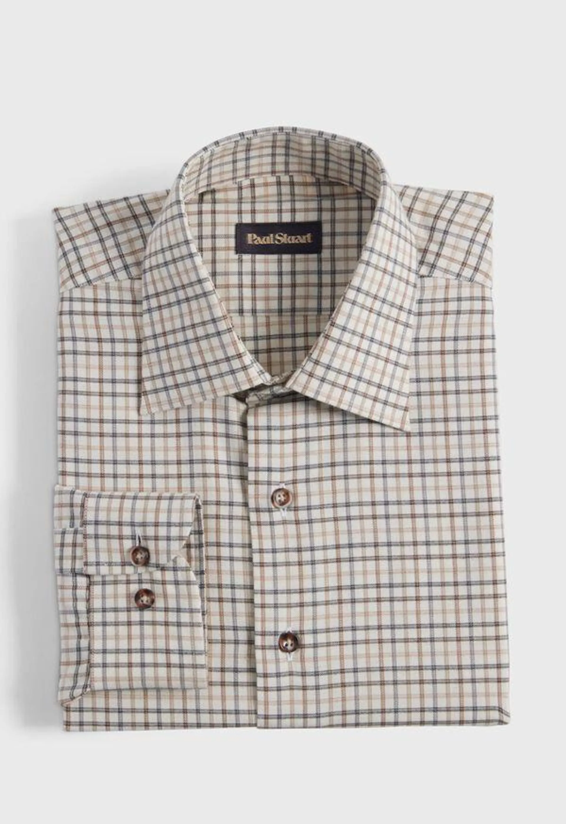 Cotton & Wool Flannel Tattersall Sport Shirt