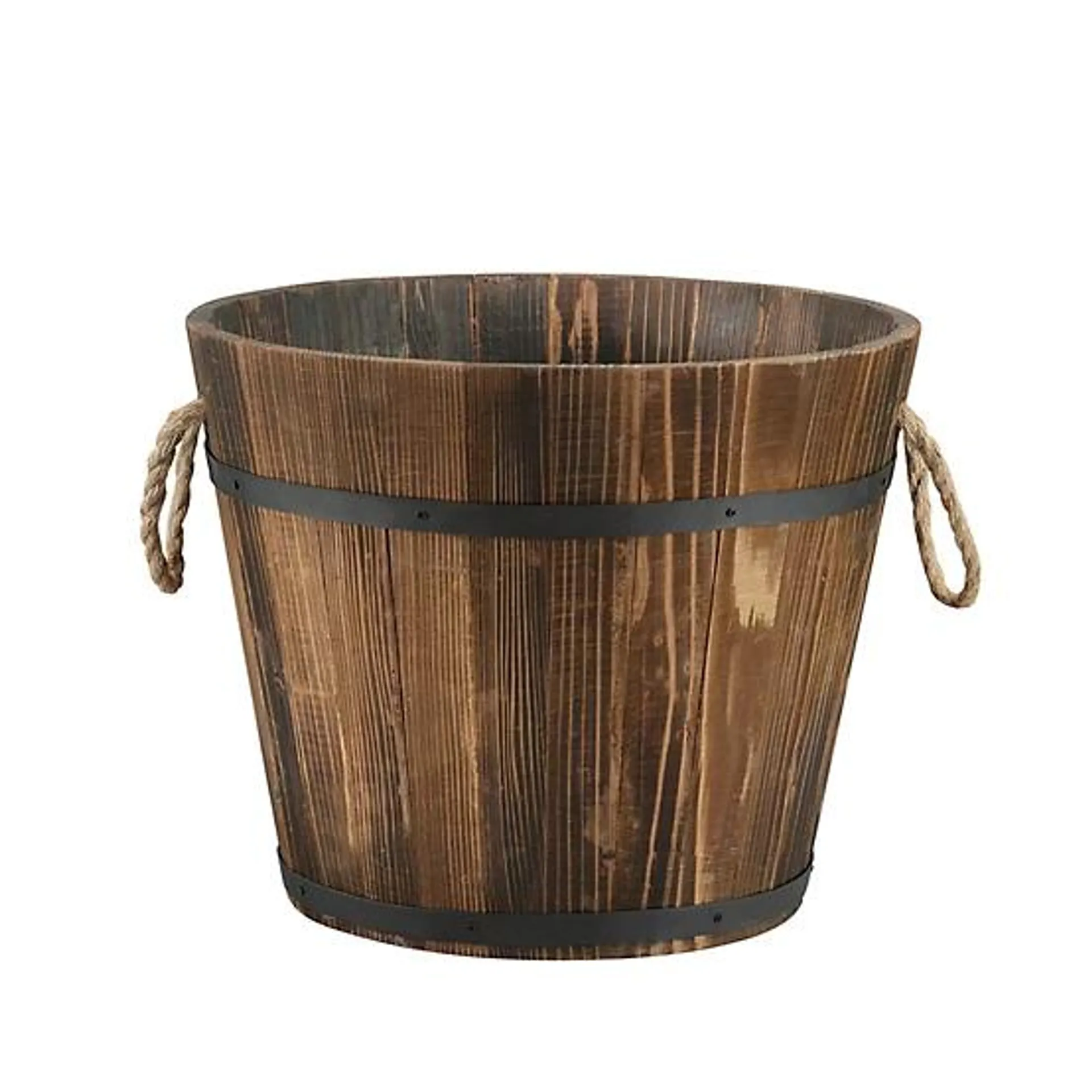 25L Whiskey Barrel Planter with Rope