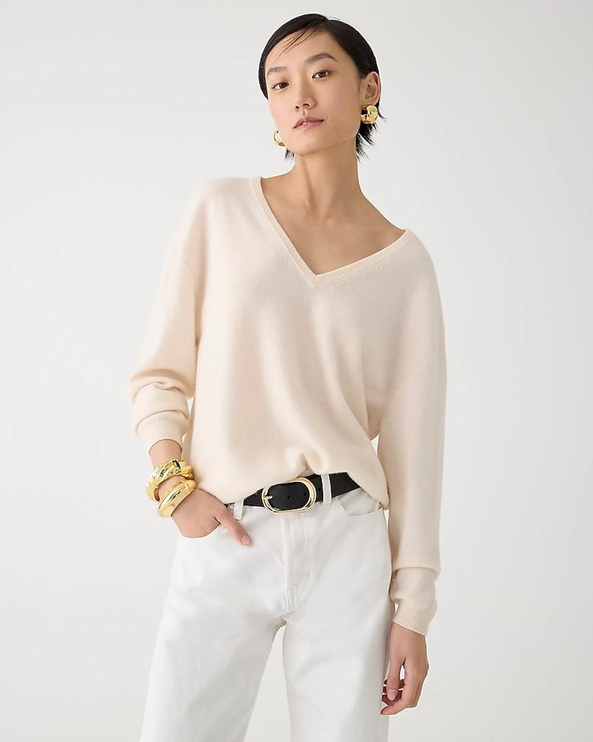 Cashmere relaxed V-neck sweater