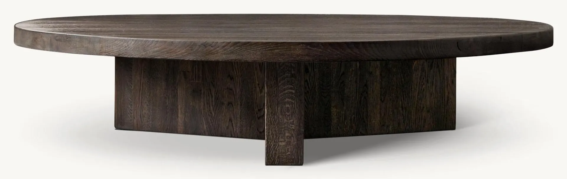 Reclaimed Oak Plank Round Coffee Table