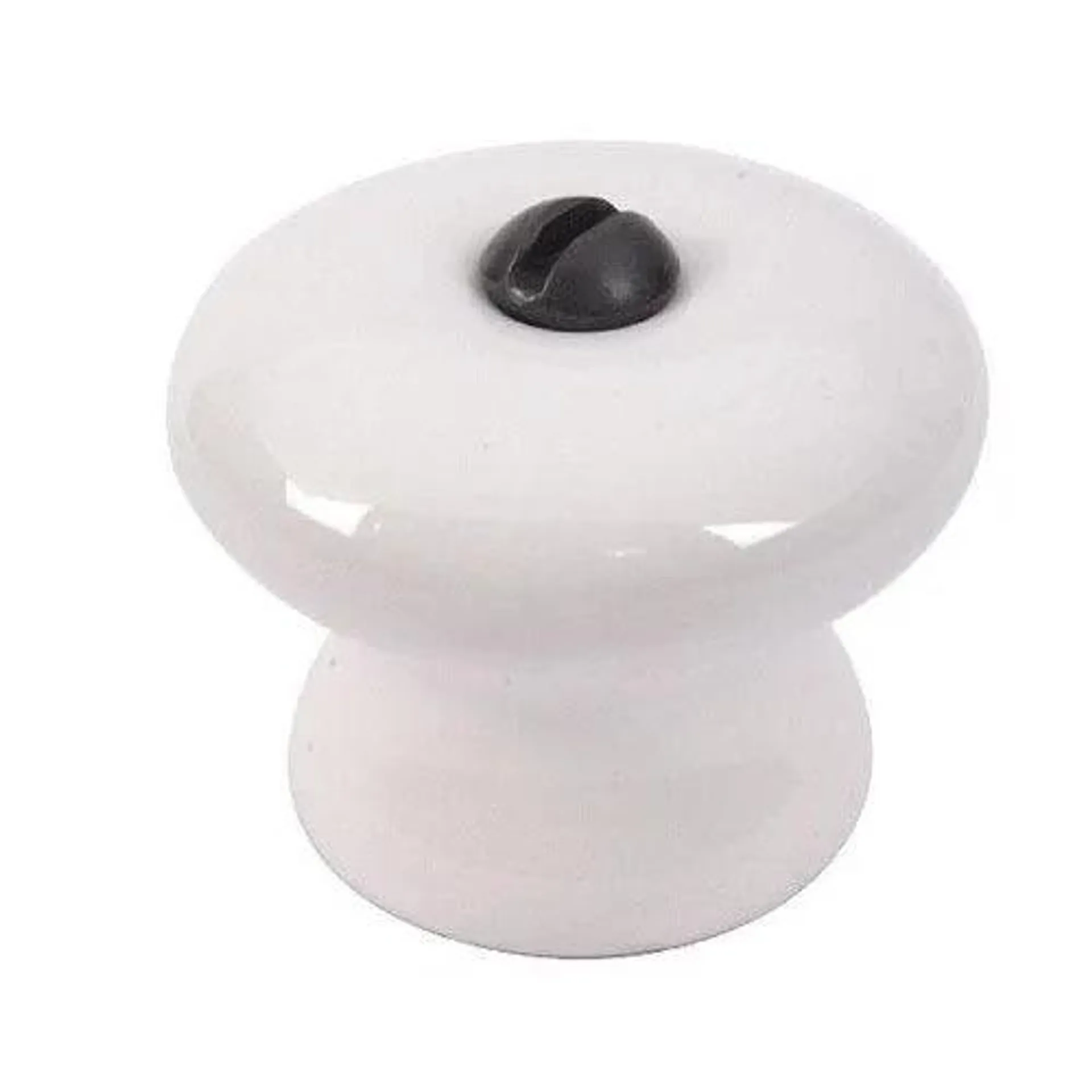 Restorers White Porcelain 1 1/4 Inch Knob with Top Screw