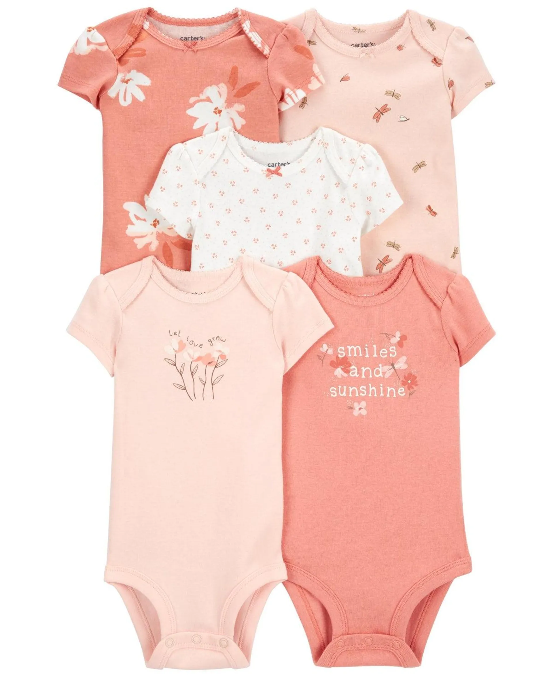 Carter's Baby 5-Pack Short-Sleeve Love & Smiles Original Bodysuits