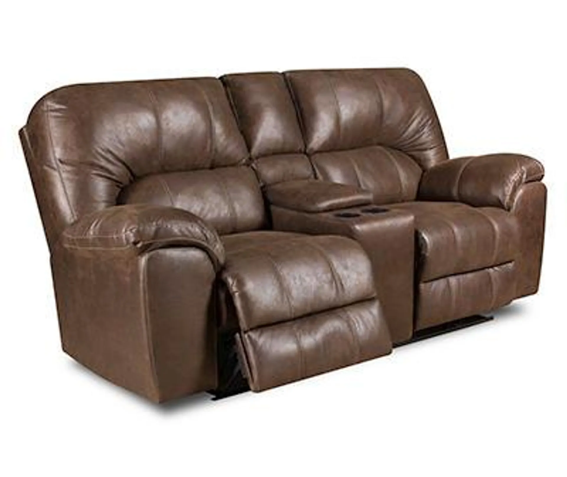 Stallion Brown Reclining Console Loveseat