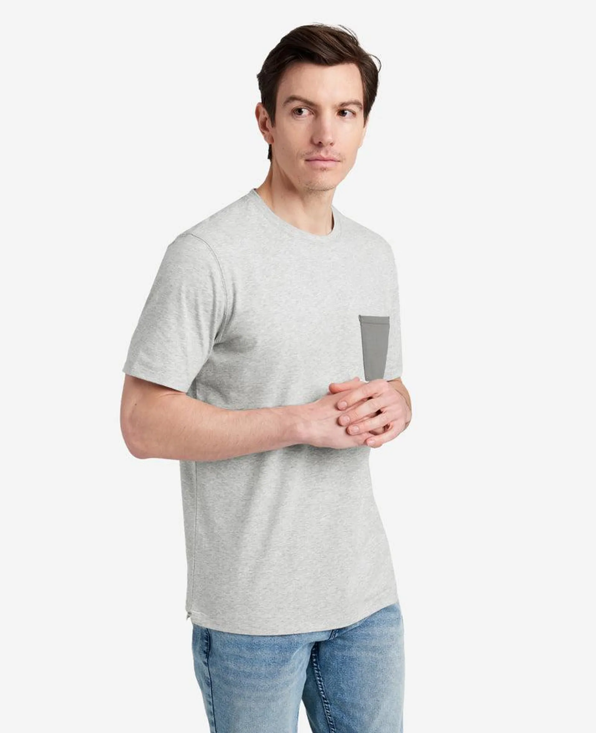 Colorblock Pocket Crew Neck T-Shirt