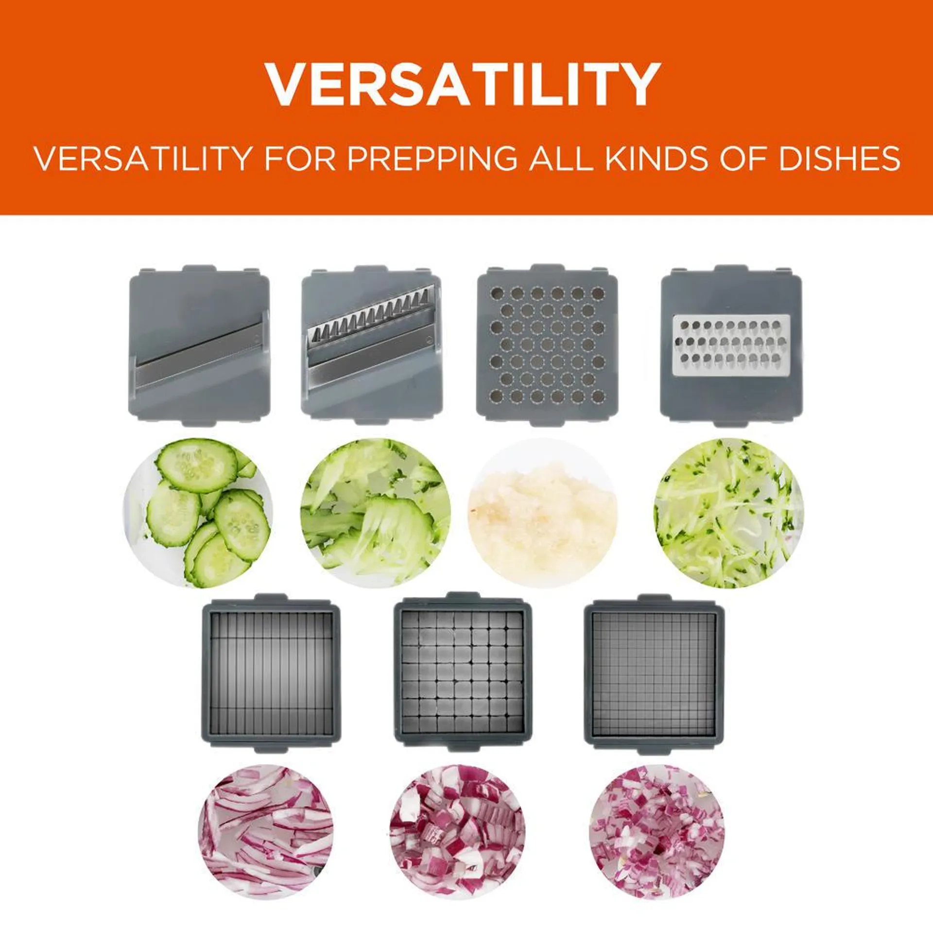 COMMERCIAL CHEF Multifunctional Vegetable Cutter & Slicer, Cheese Grater & Cheese Slicer, Chopper Vegetable Cutter