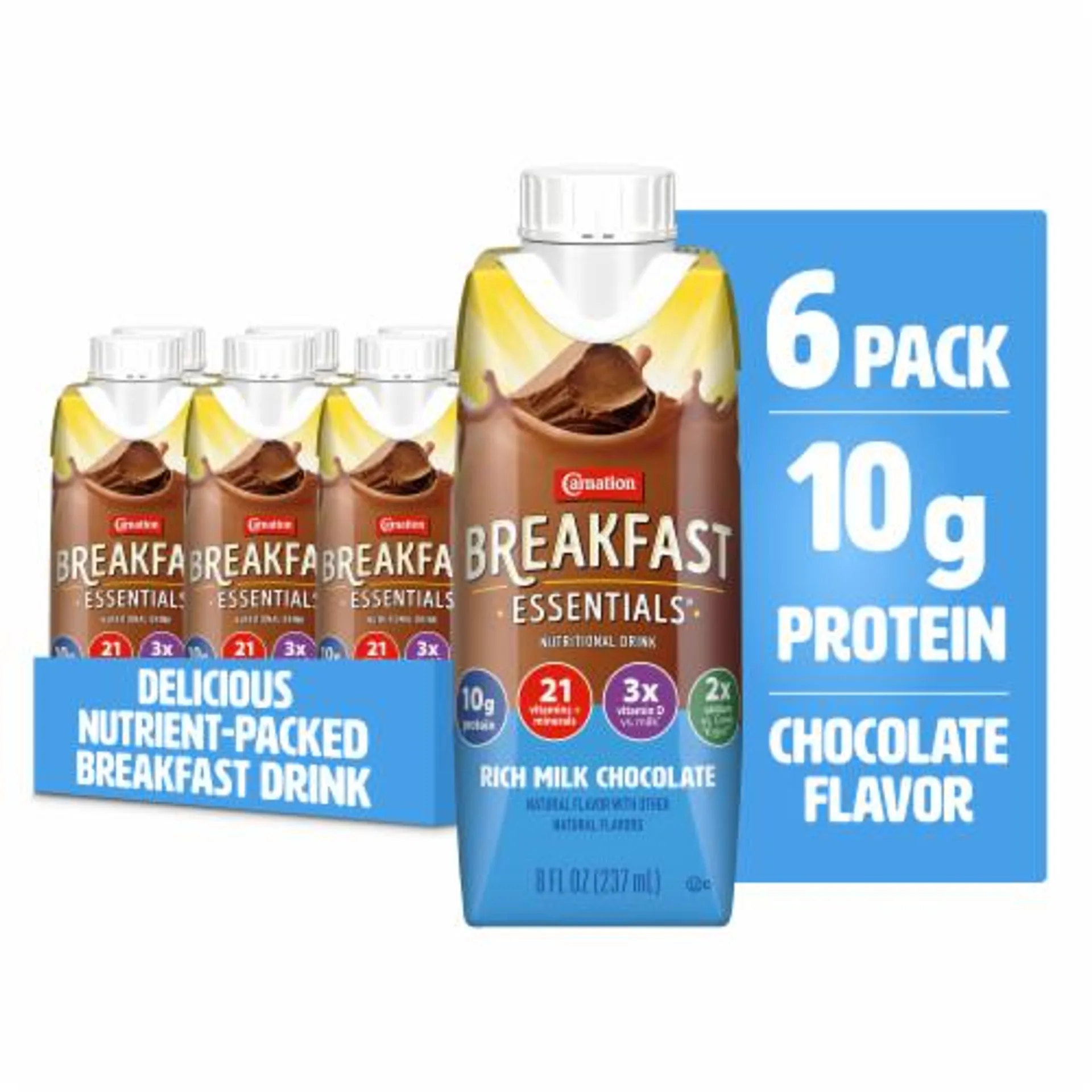 Carnation Breakfast Essentials Ready to Drink Chocolate Protein Shake Multipack