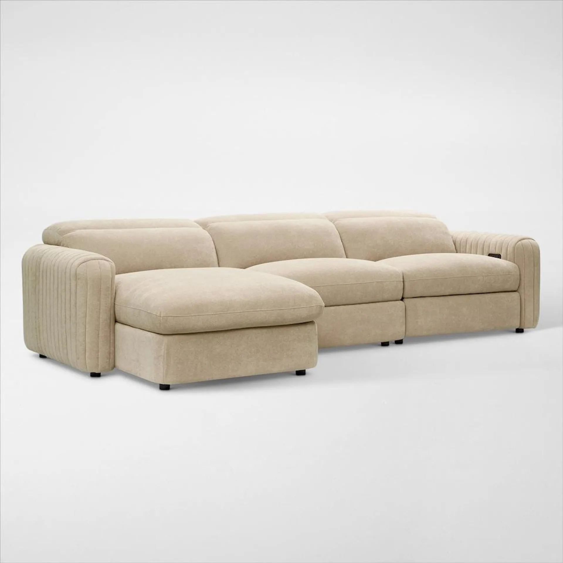 Soho Dual-Power Reclining 3-Piece Sectional with Adjustable Base Chaise