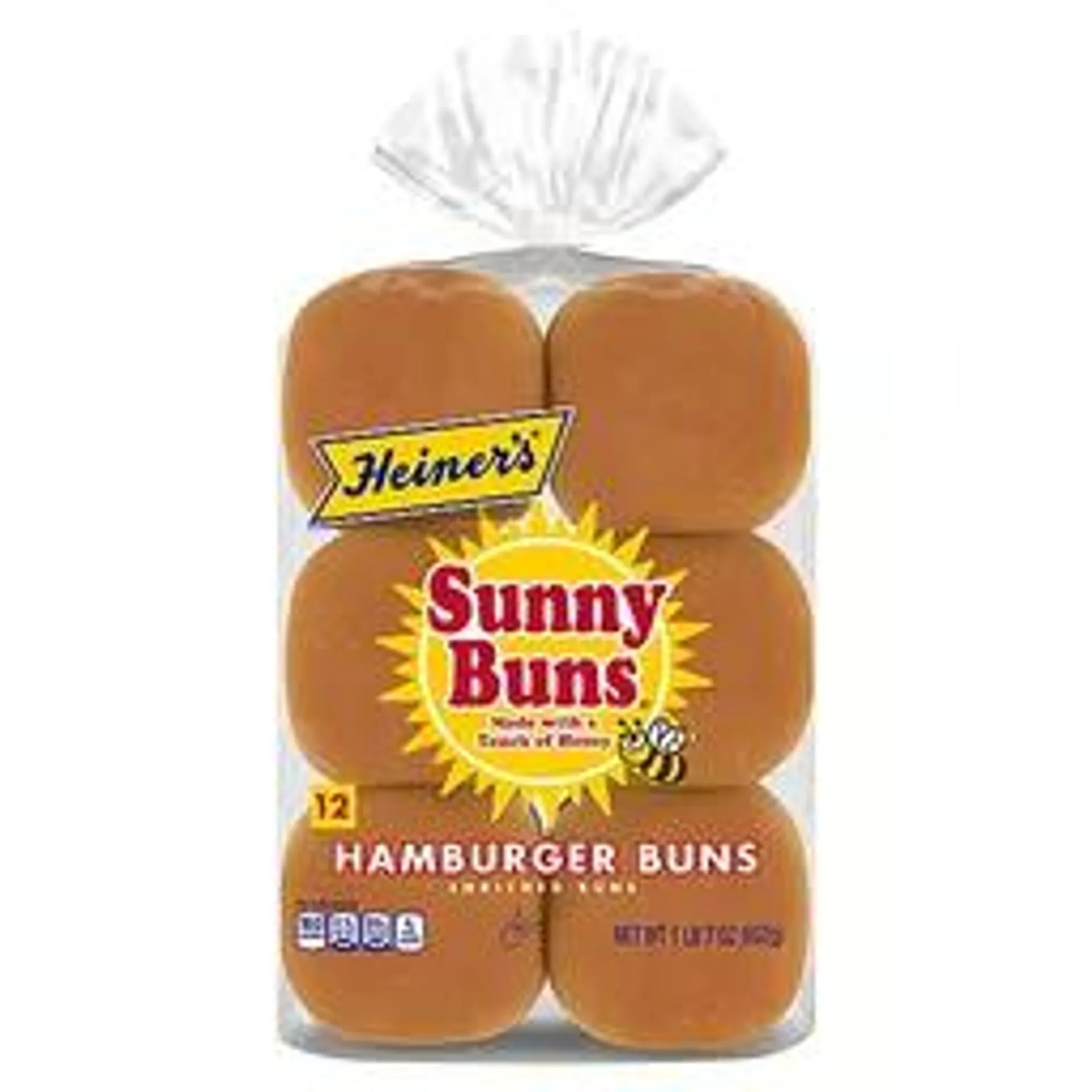 Heiner's Sunny Buns White Hamburger Buns 12 Ct 23 Oz