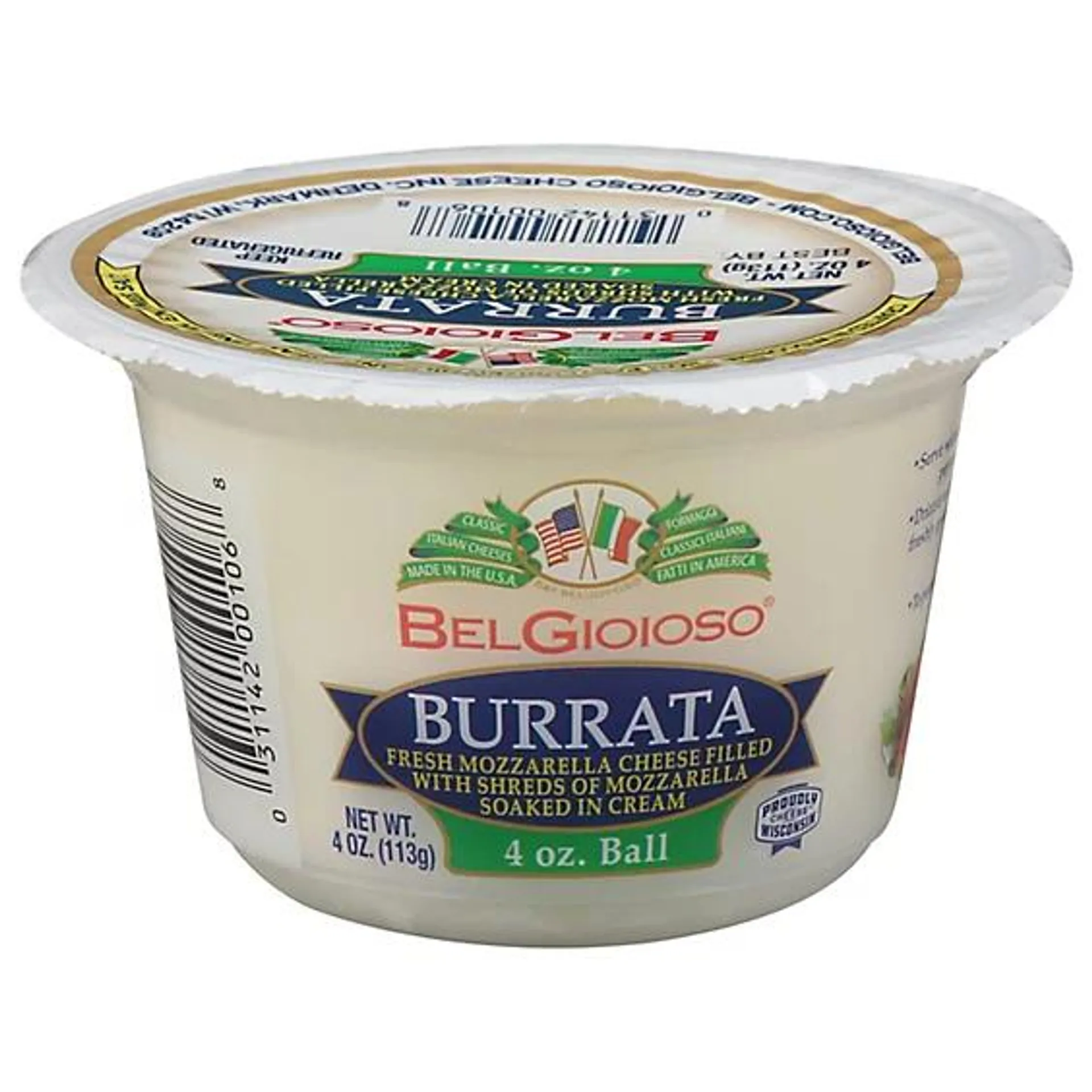 Belgioioso Burrata Cup - 4 Oz