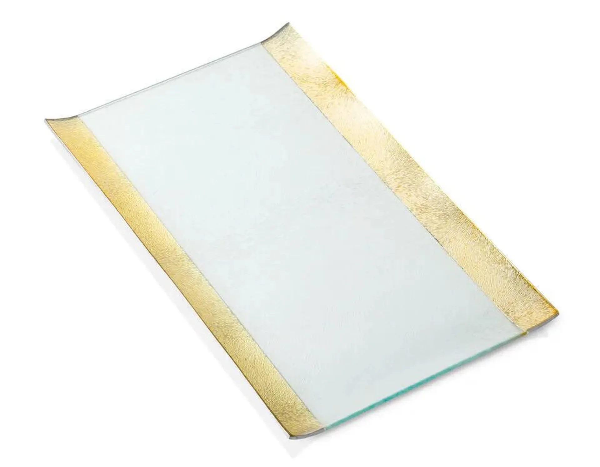 Glass Tray With Gold Borders