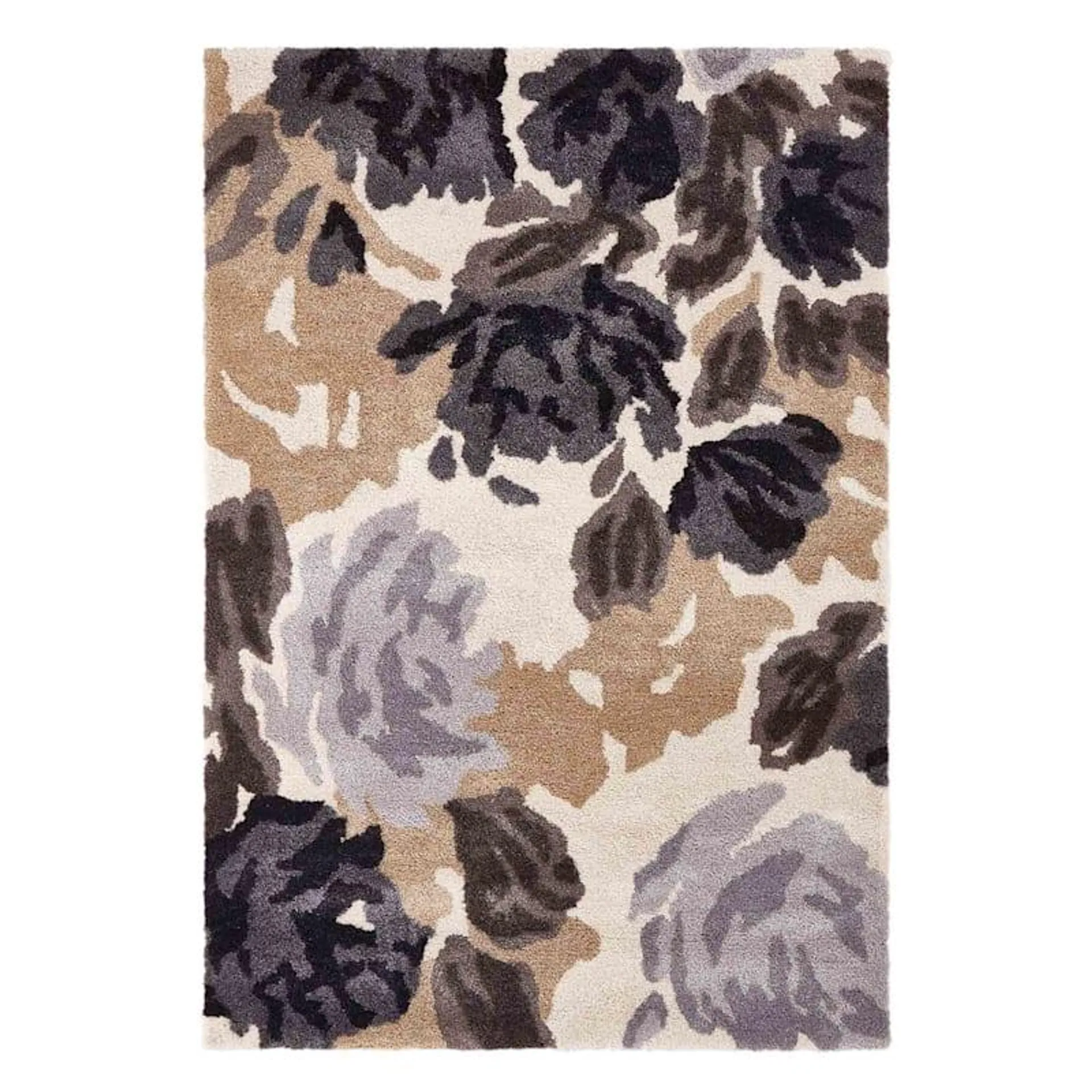 (A367) Natural Soft Touch Floral Area Rug, 7x10