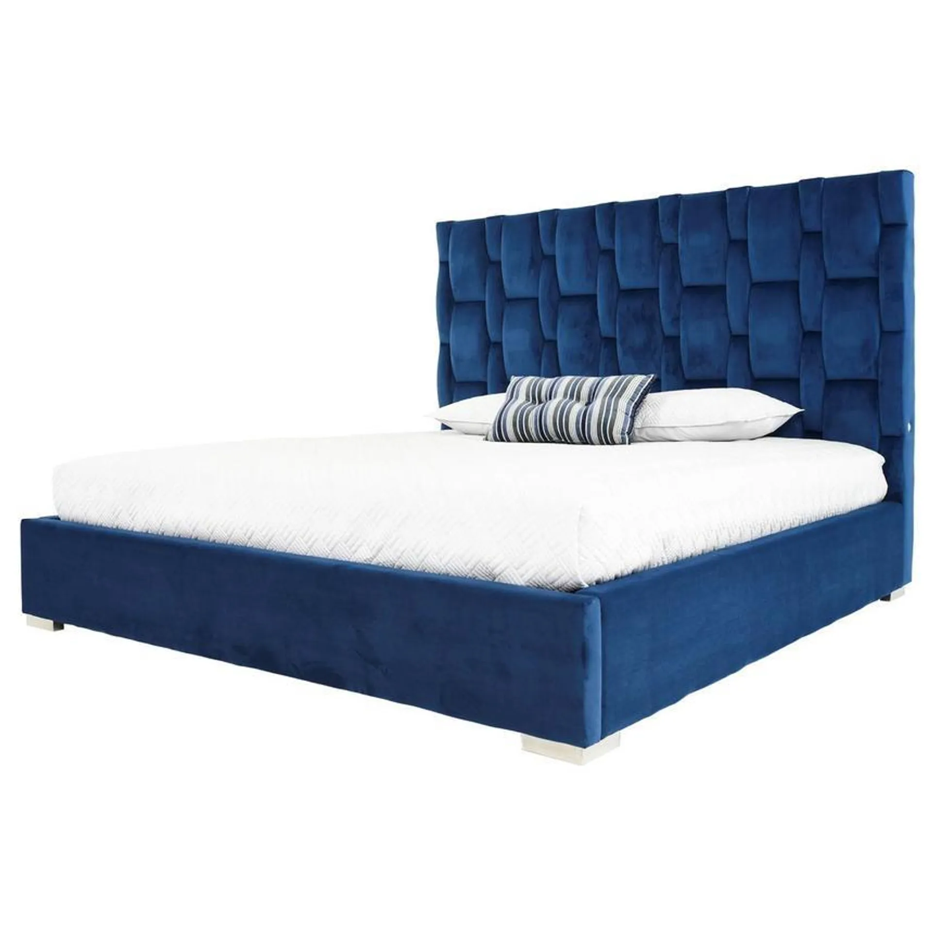 Livia Blue King Platform Bed