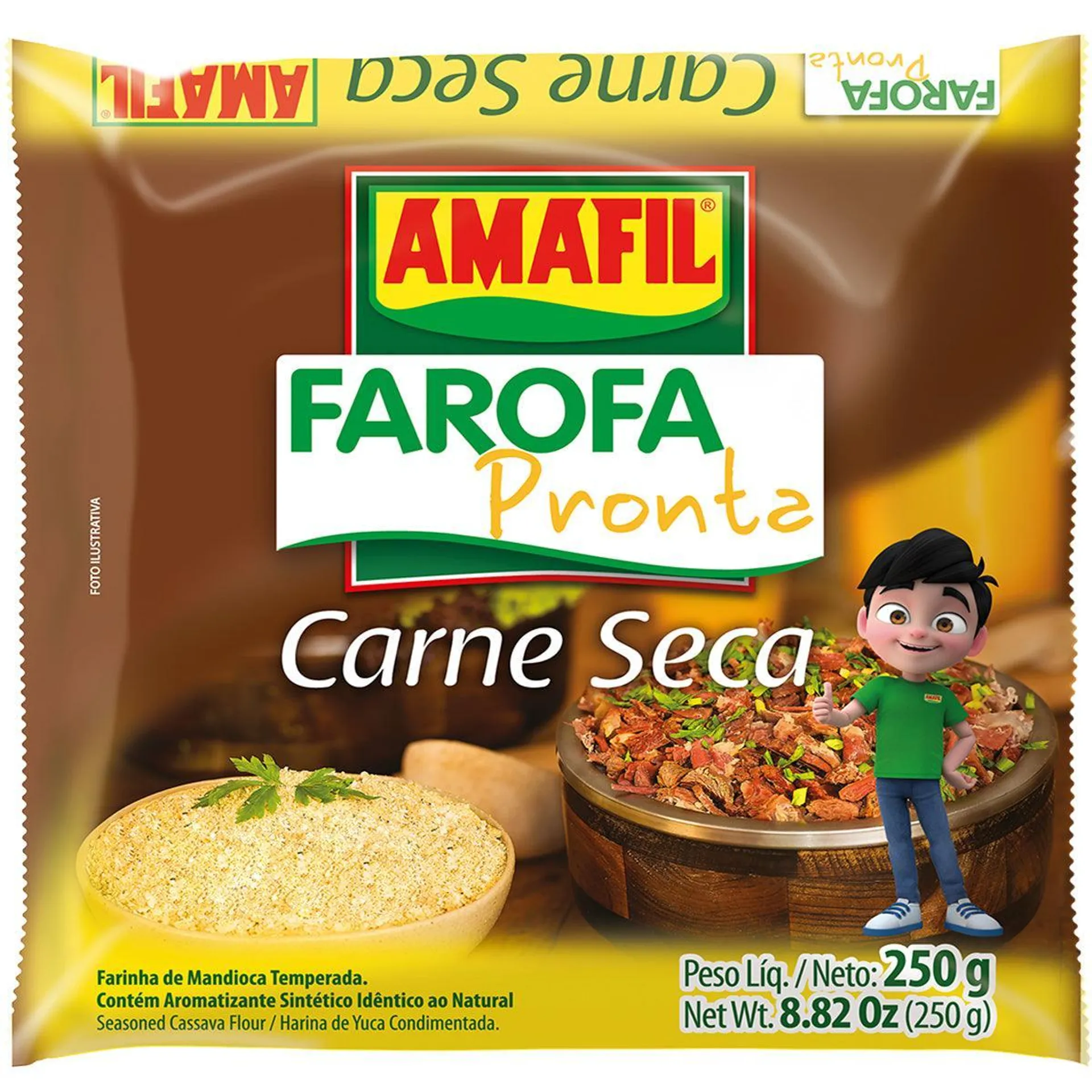 Amafil Farofa Pronta Carne Seca 250g