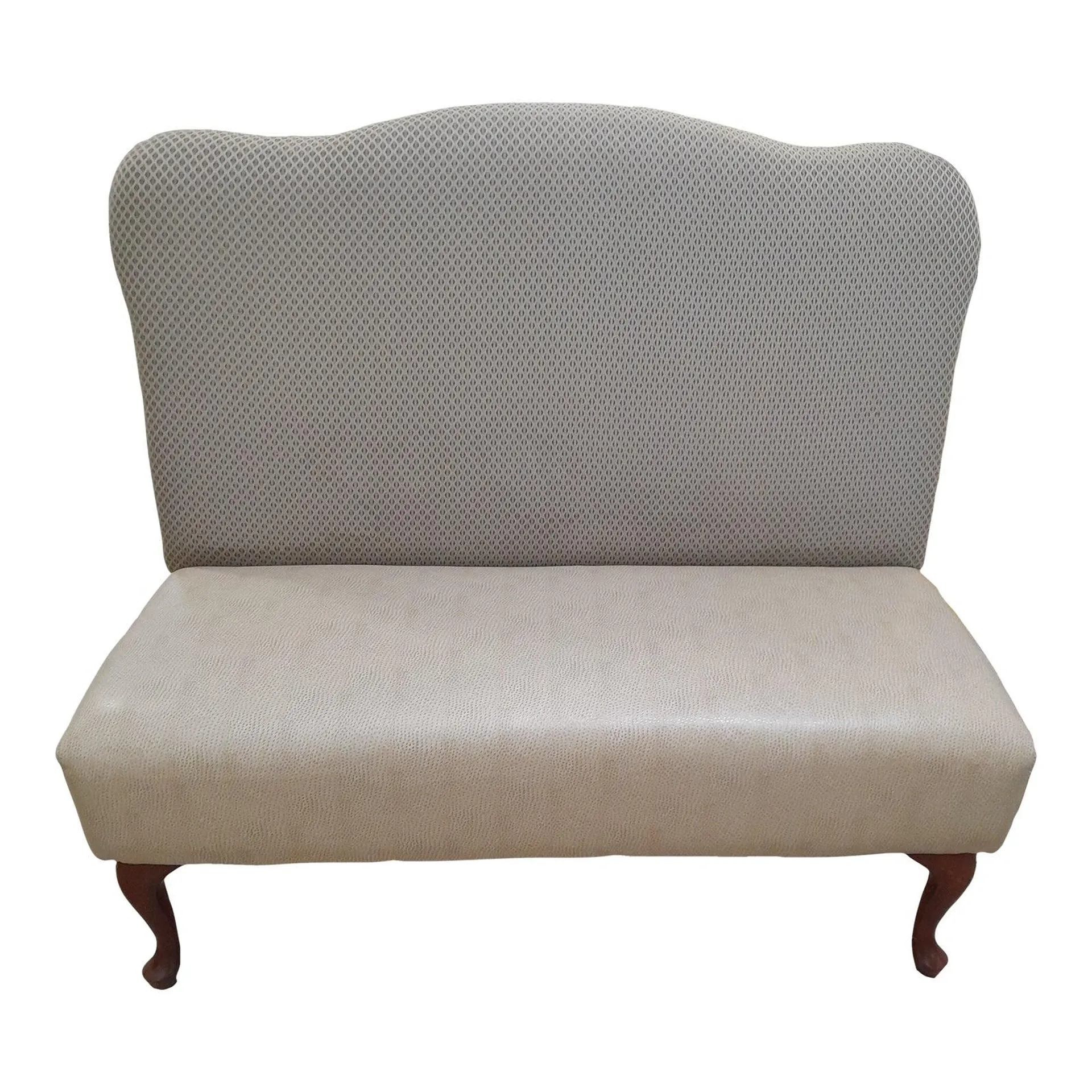 Lee Industries Attributed Banquette in Faux Ostrich and Diamond Patterned Upholstery