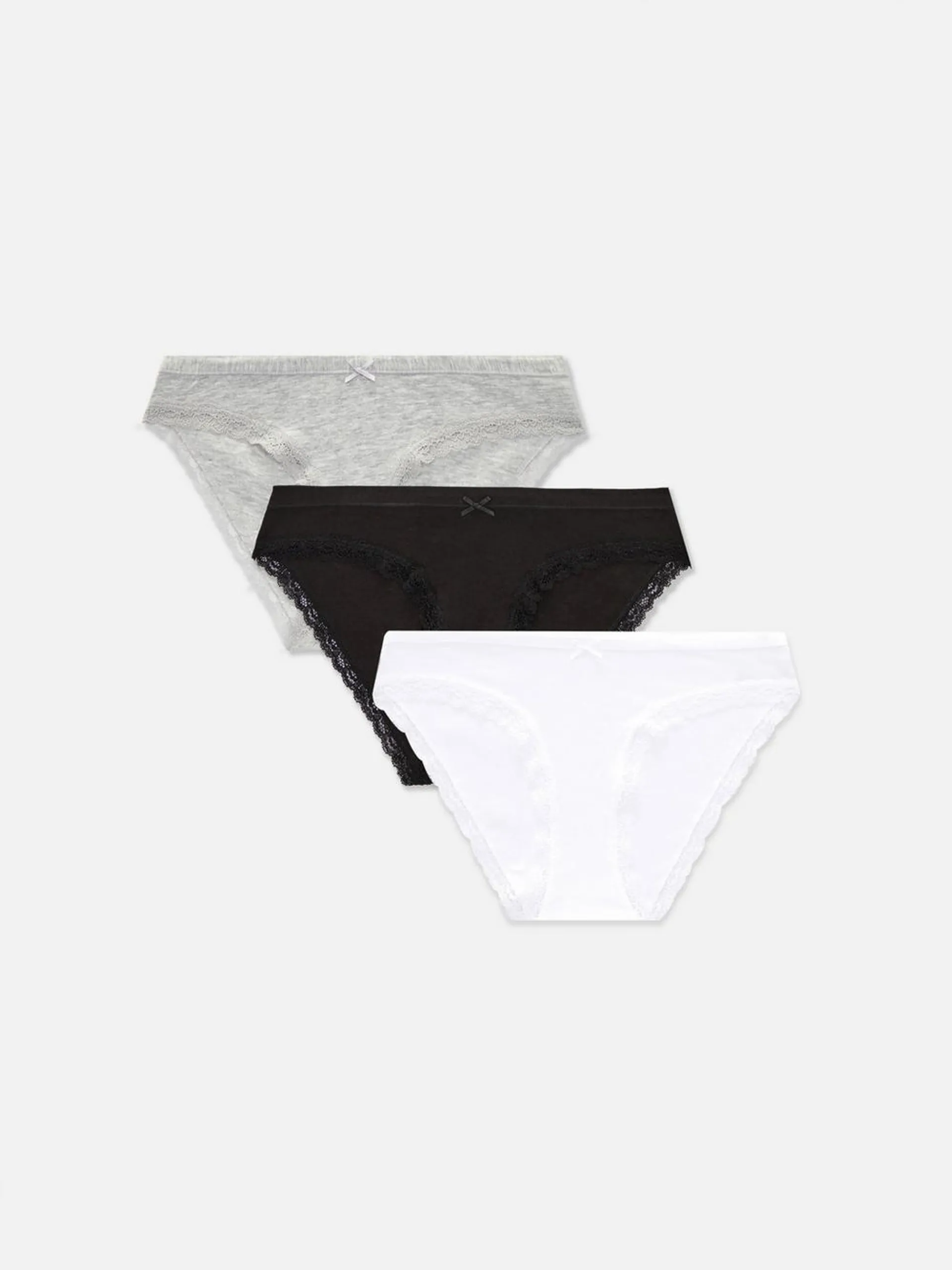 3-Pack Lace Trim Mini Briefs