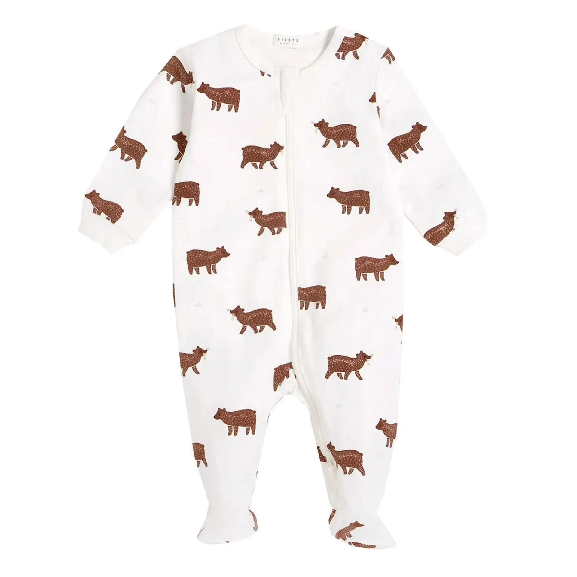 Petit Lem Bear Print Footie Sleeper