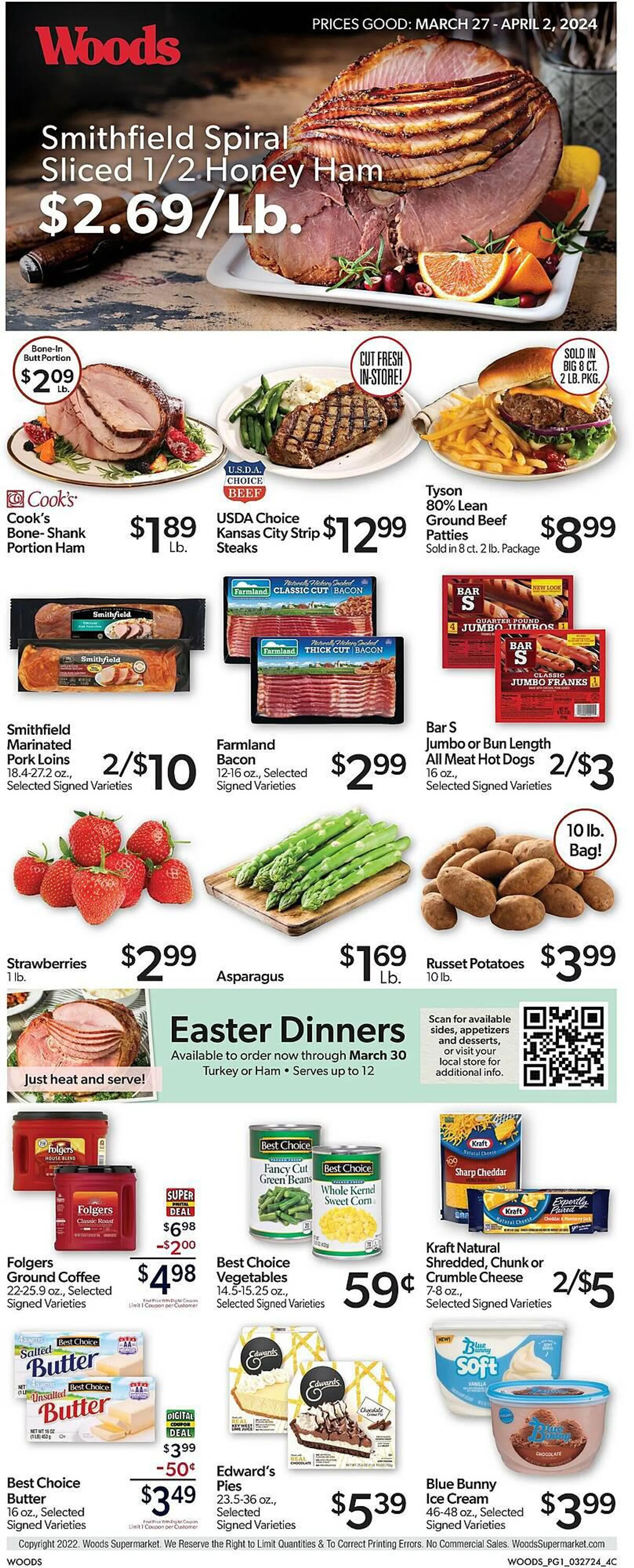 Weekly ad Woods Supermarket Weekly Ad from March 27 to April 2 2024 - Page 1