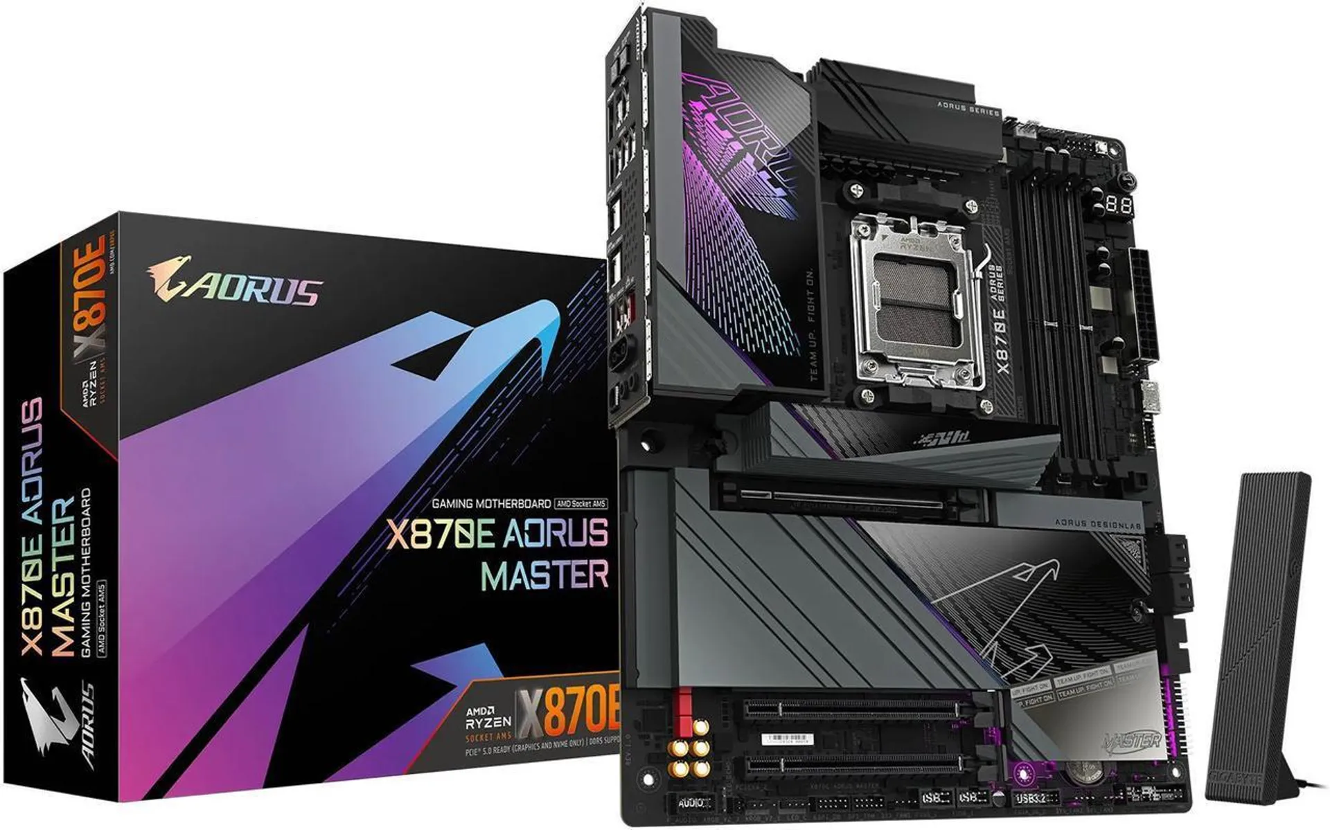 GIGABYTE X870E AORUS MASTER AM5 LGA 1718, ATX, DDR5, 4x M.2, PCIe 5.0, USB4, Wi-Fi 7, 5GbE LAN, EZ-Latch