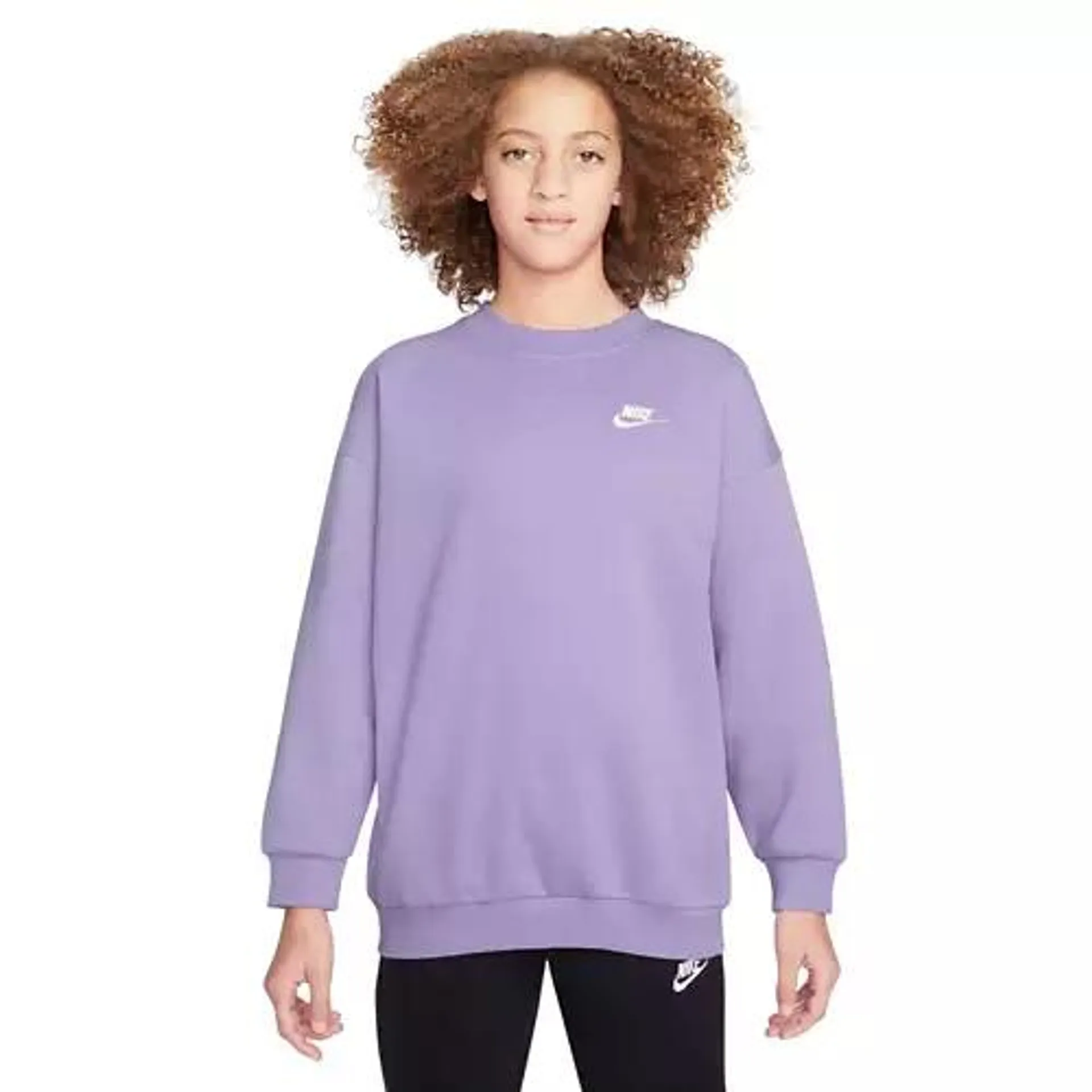 Kids' Nike Sportswear Club Fleece Oversized Crew Neck Sweatshirt