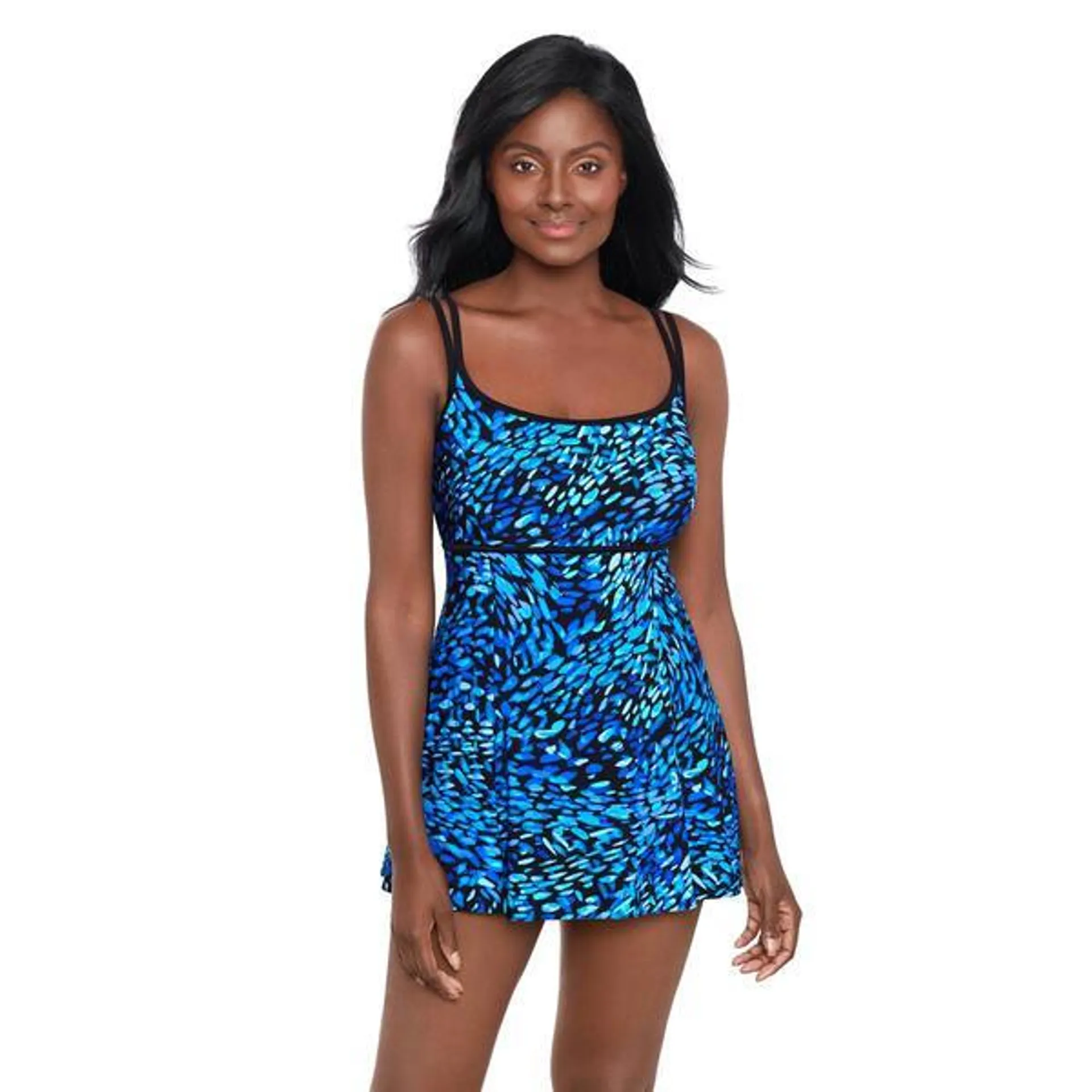 Plus Size Great Lengths Petals Apart Empire One Piece Swimdress