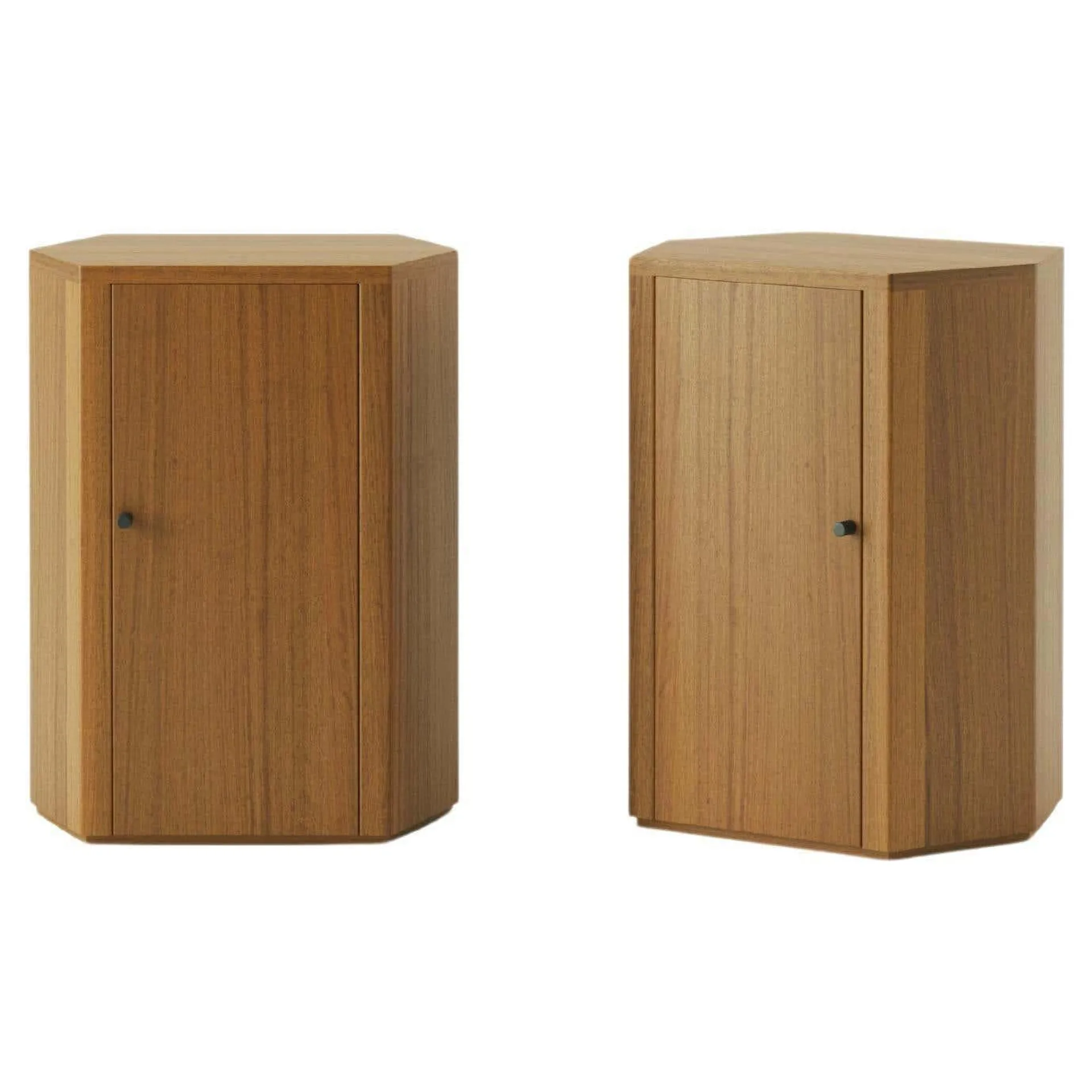 Pair of Park Night Stands in Iroko Wood by Yaniv Chen for Lemon