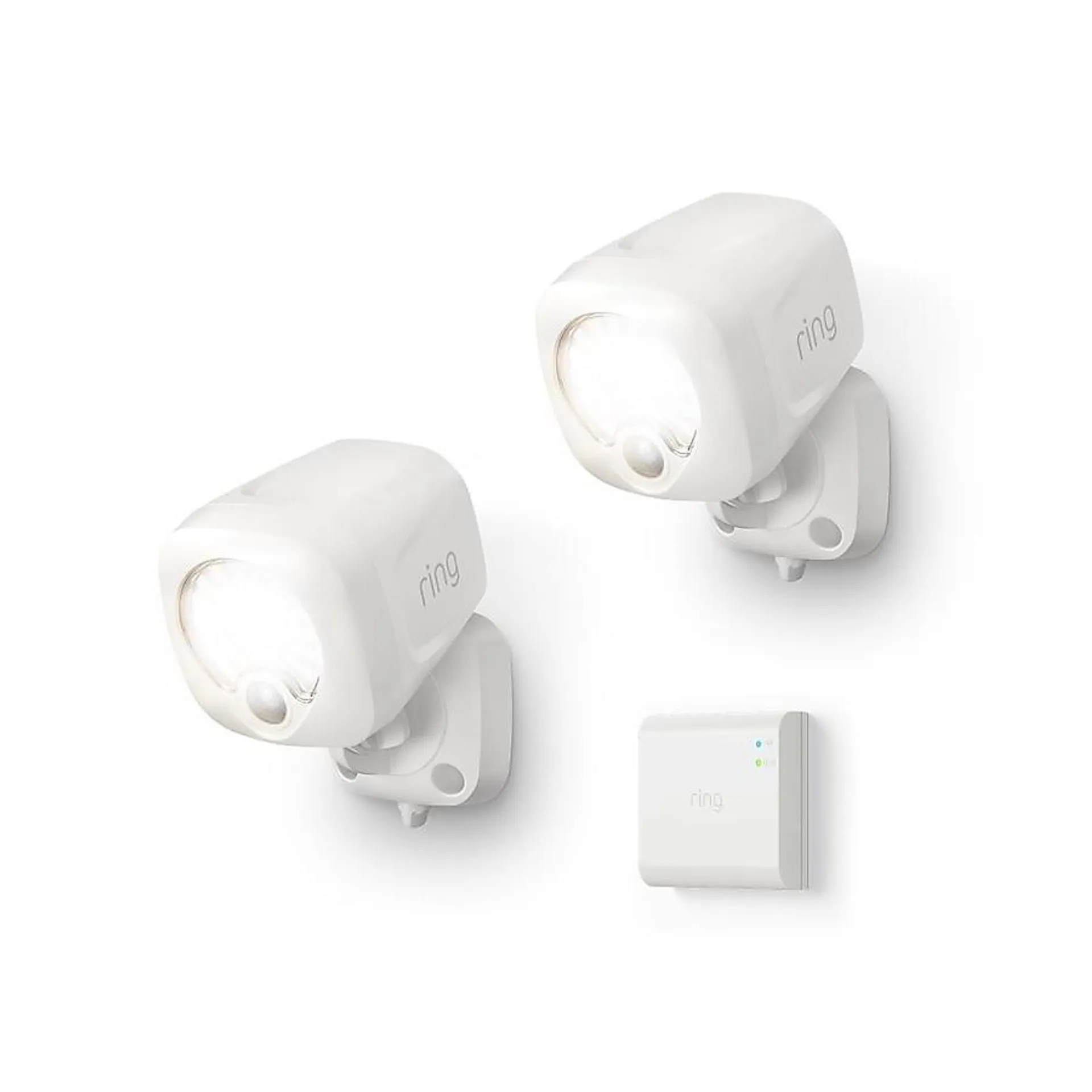 Ring Smart Lighting Battery Spotlight 2-Pack + Ring Bridge - White