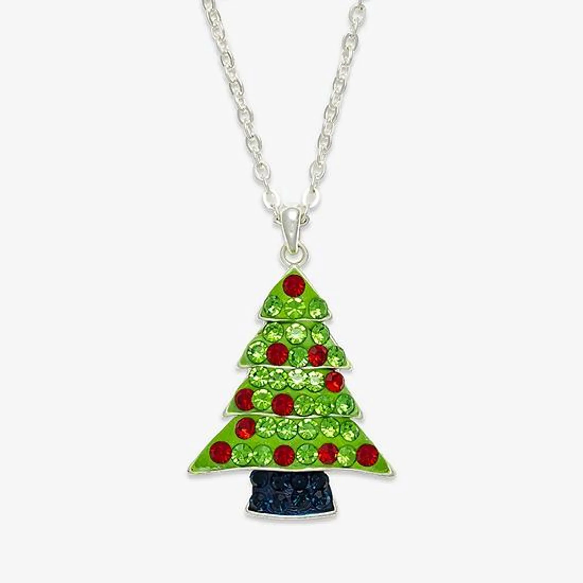 Mixit Christmas Tree Cubic Zirconia 24 Inch Cable Pendant Necklace