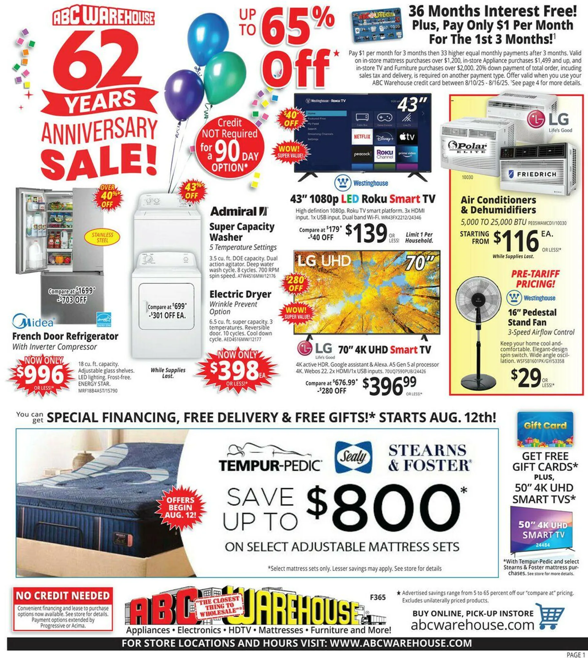Weekly ad ABC Warehouse Current weekly ad from August 10 to August 16 2025 - Page 1