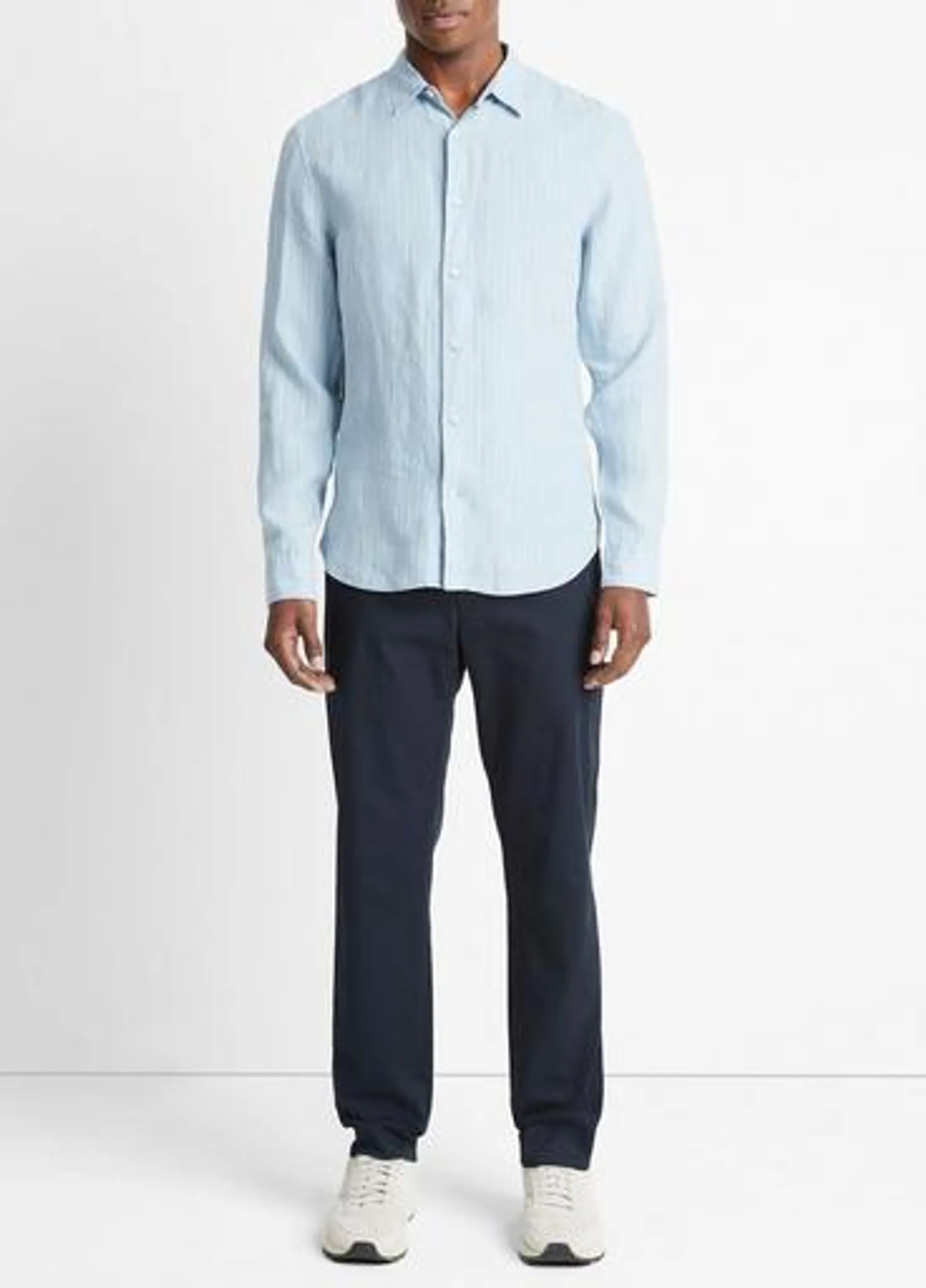 Bayside Stripe Linen Long-Sleeve Shirt