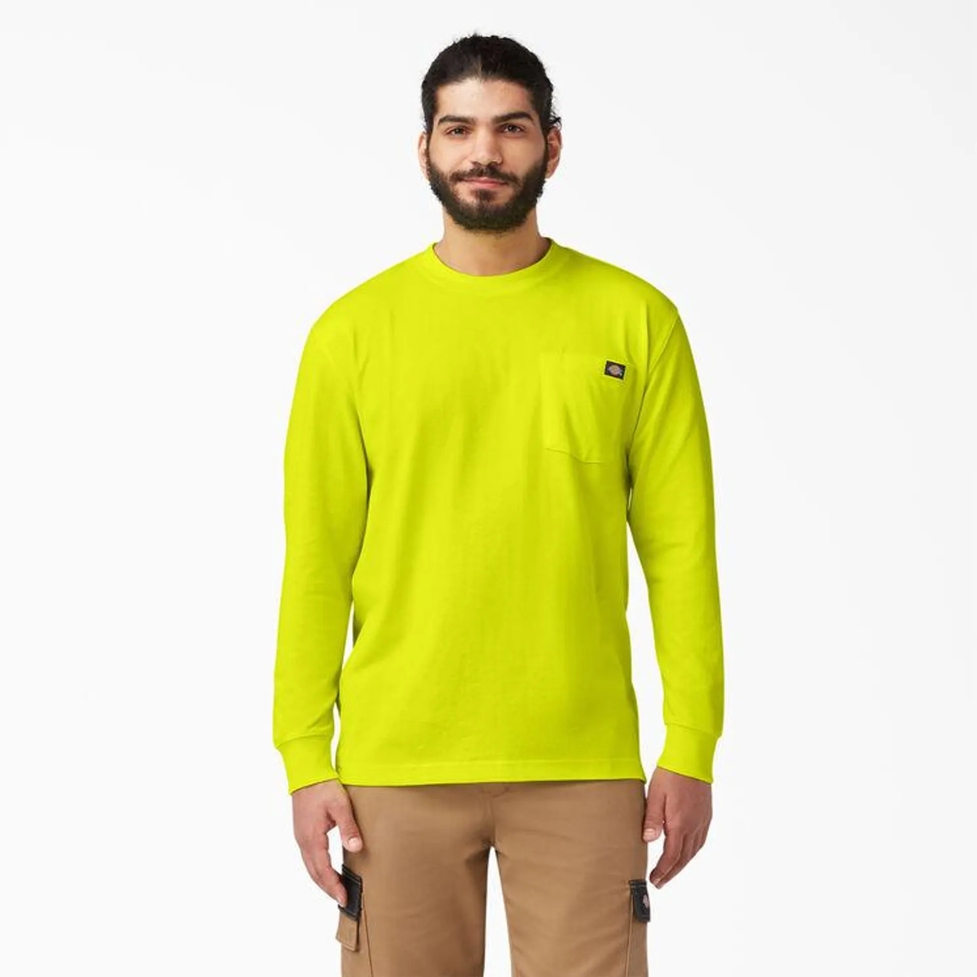 Long Sleeve Heavyweight Neon Crew Neck T-Shirt