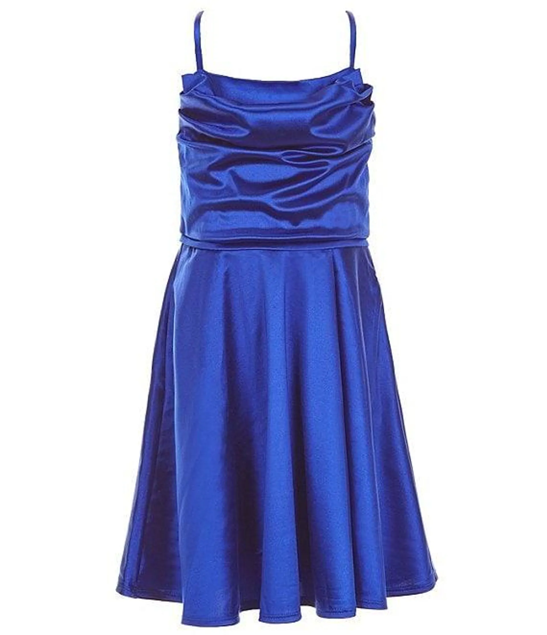 Big Girls 7-16 Sleeveless Satin A-Line Dress