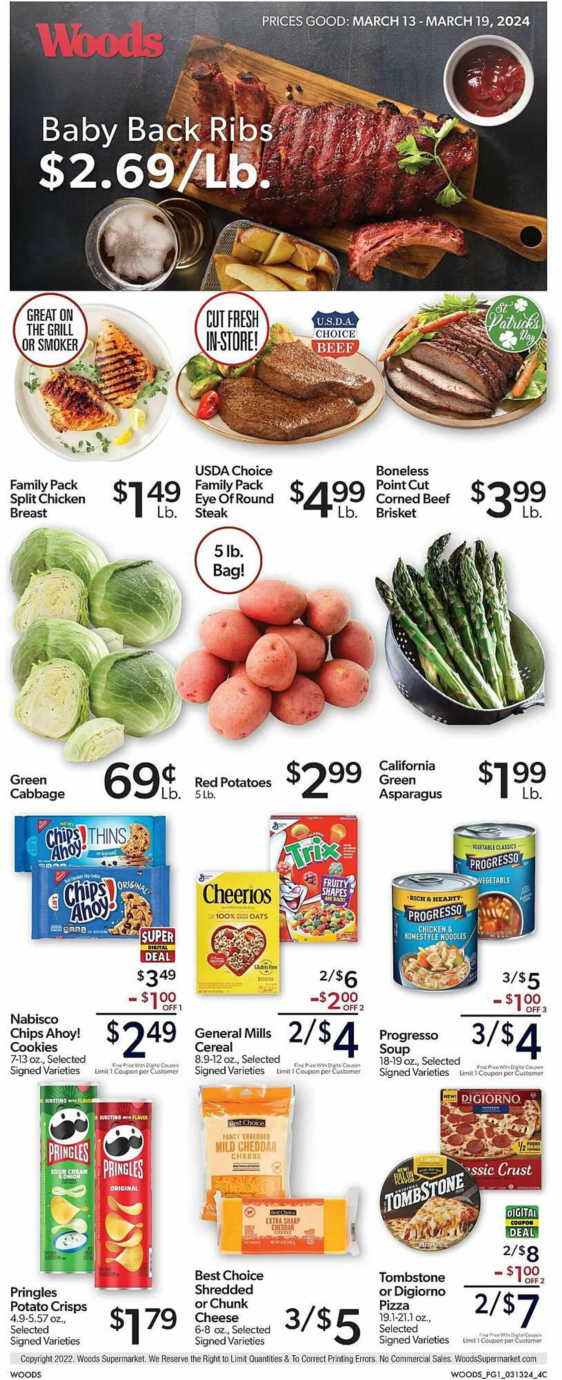 Weekly ad Woods Supermarket Weekly Ad from March 13 to March 19 2024 - Page 1