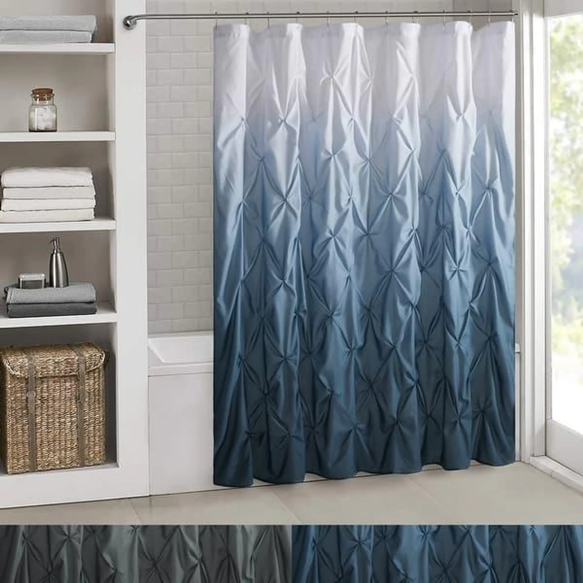 Loralie Ombre Pintuck Shower Curtain