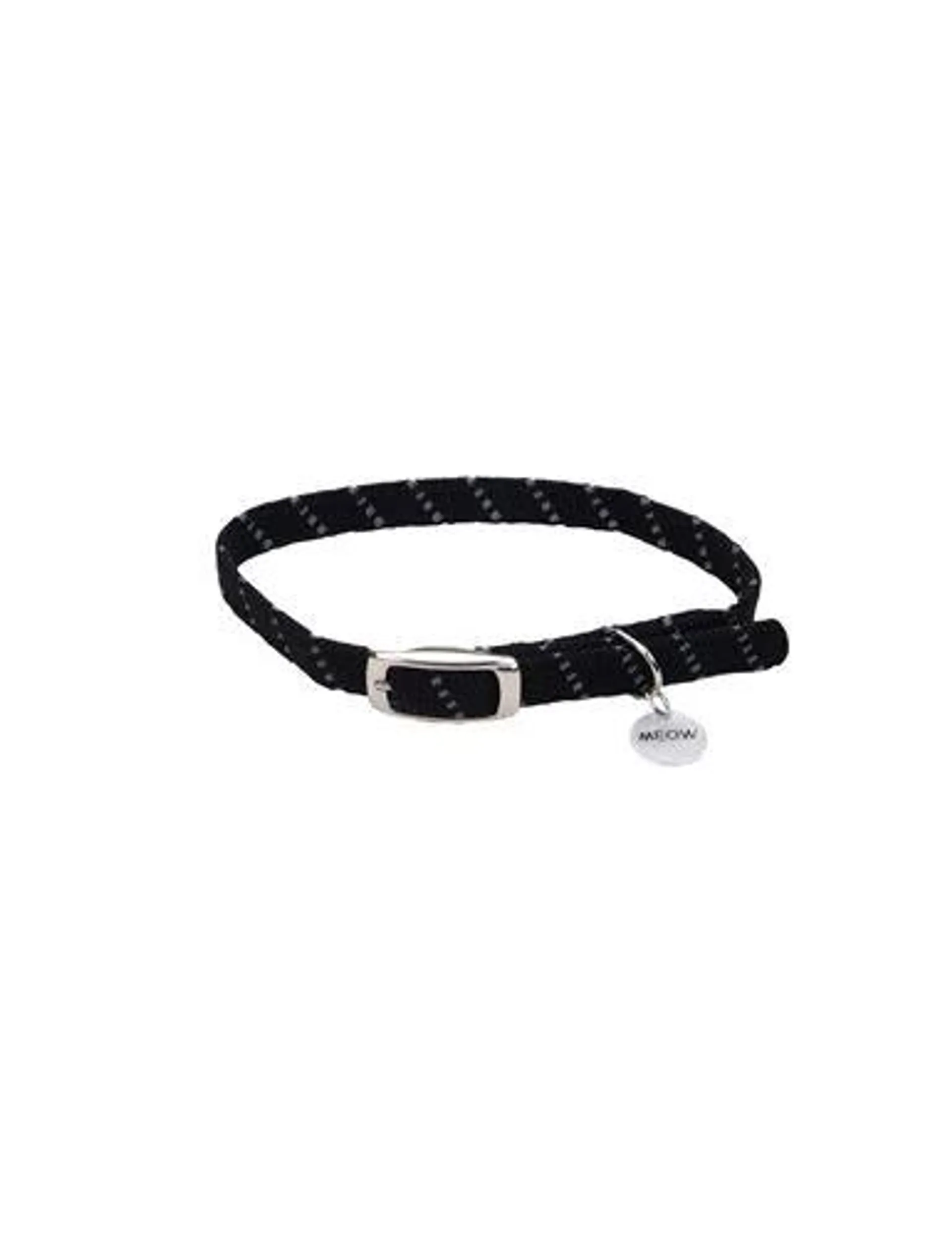 ElastaCat® Reflective Safety Stretch Collar with Reflective Charm, Black, 3/8" x 10"