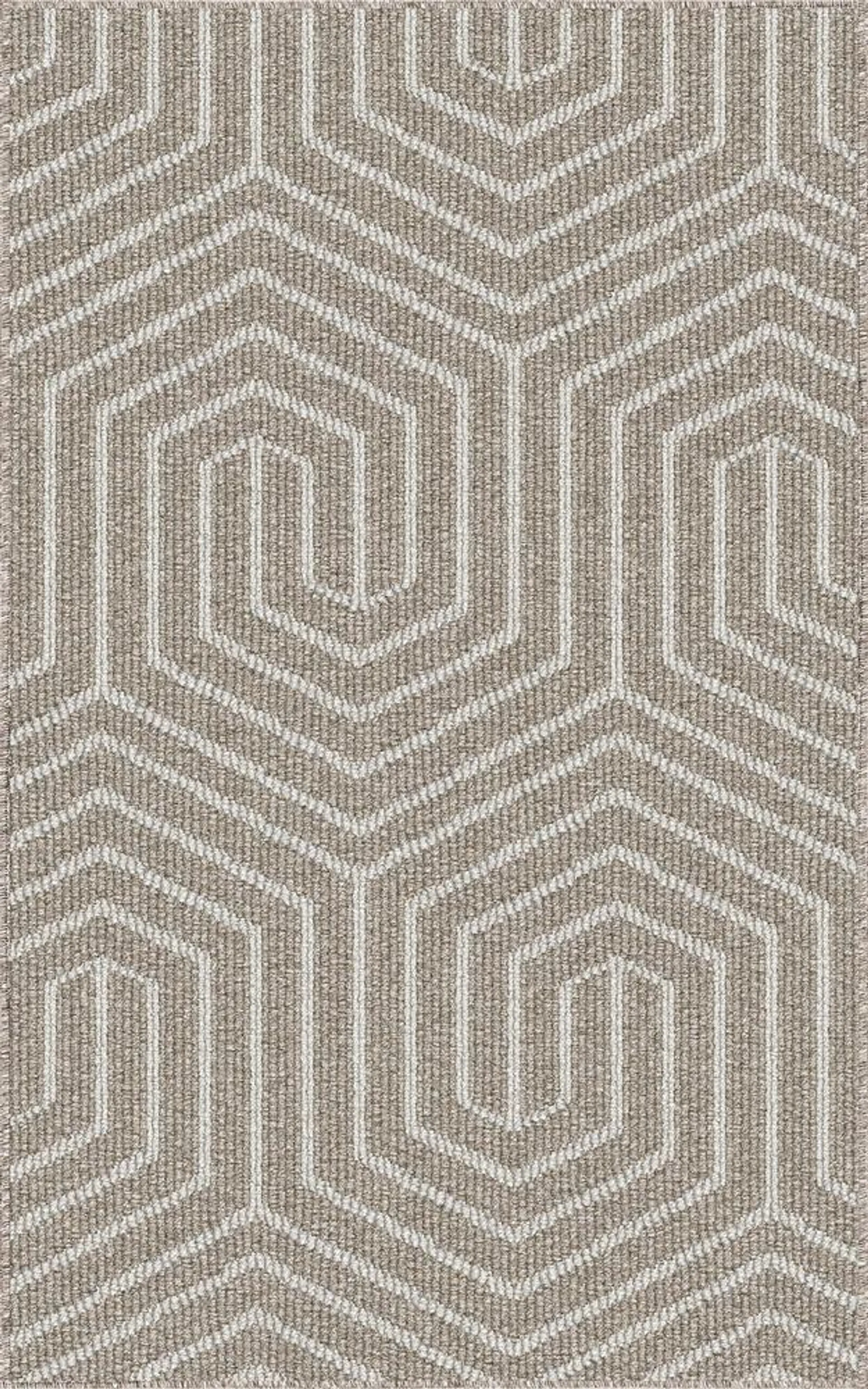 U-Carpet Hex Beige Shore 20.5" x 30" Accent Rug