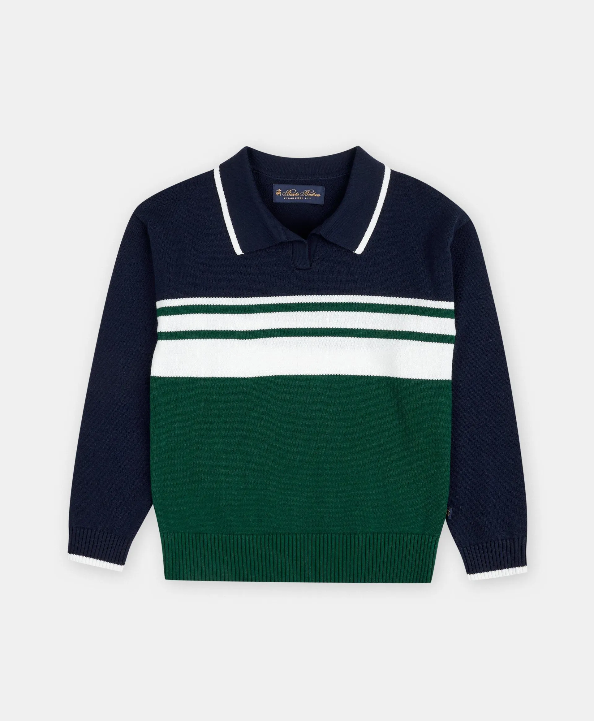 Boys Cotton Johnny Collar Sweater